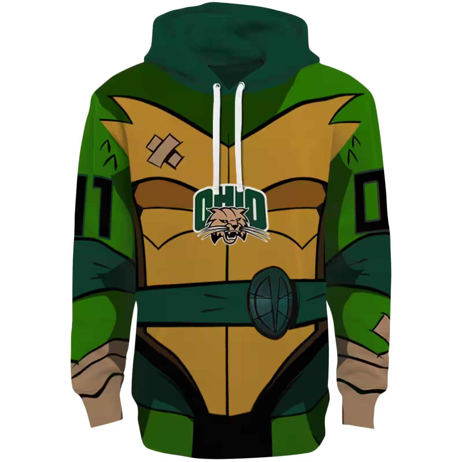 Personalized Ohio Bobcats Superhero Armor Green Hoodie