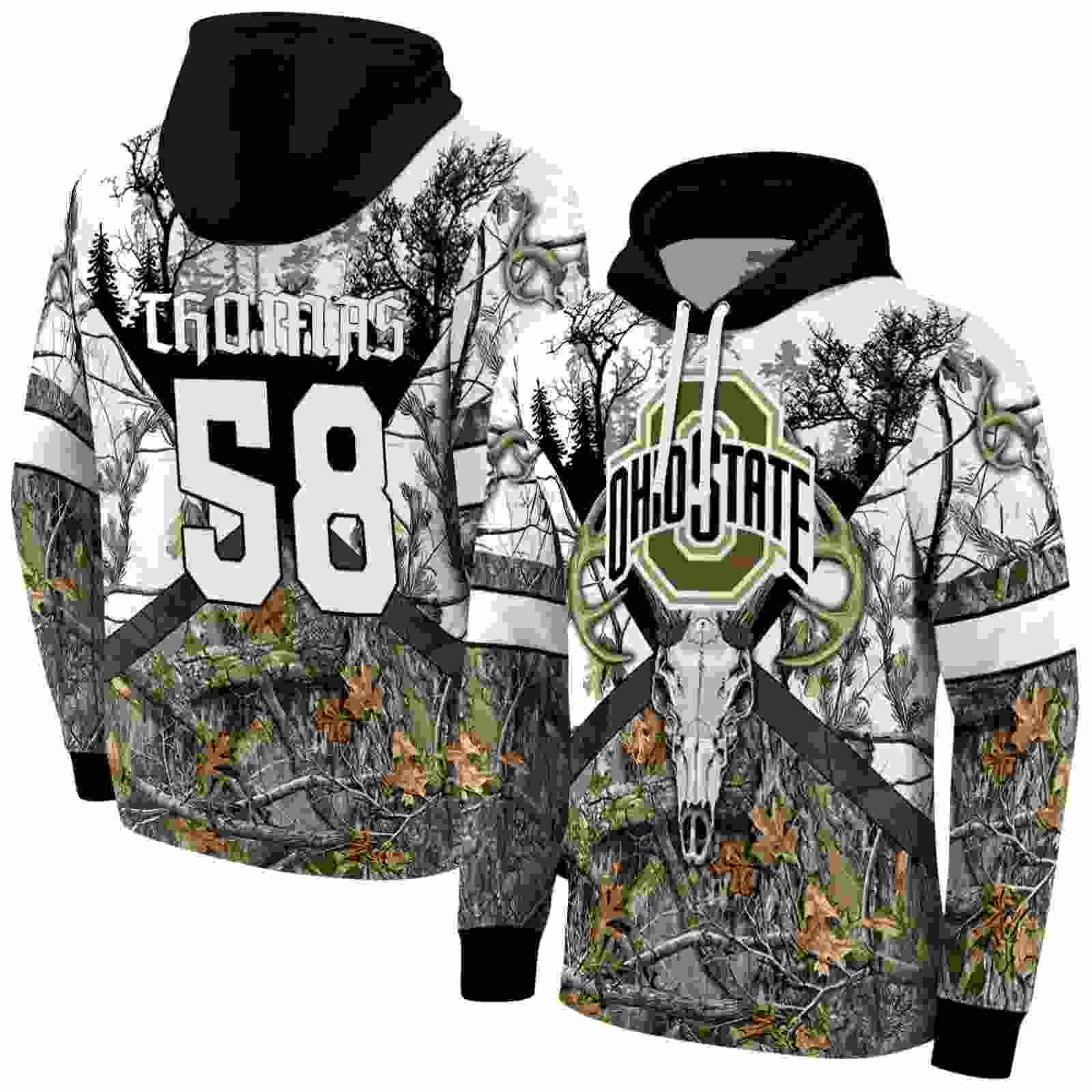 personalized ohio state buckeyes forest silhouette hoodie fashion forward