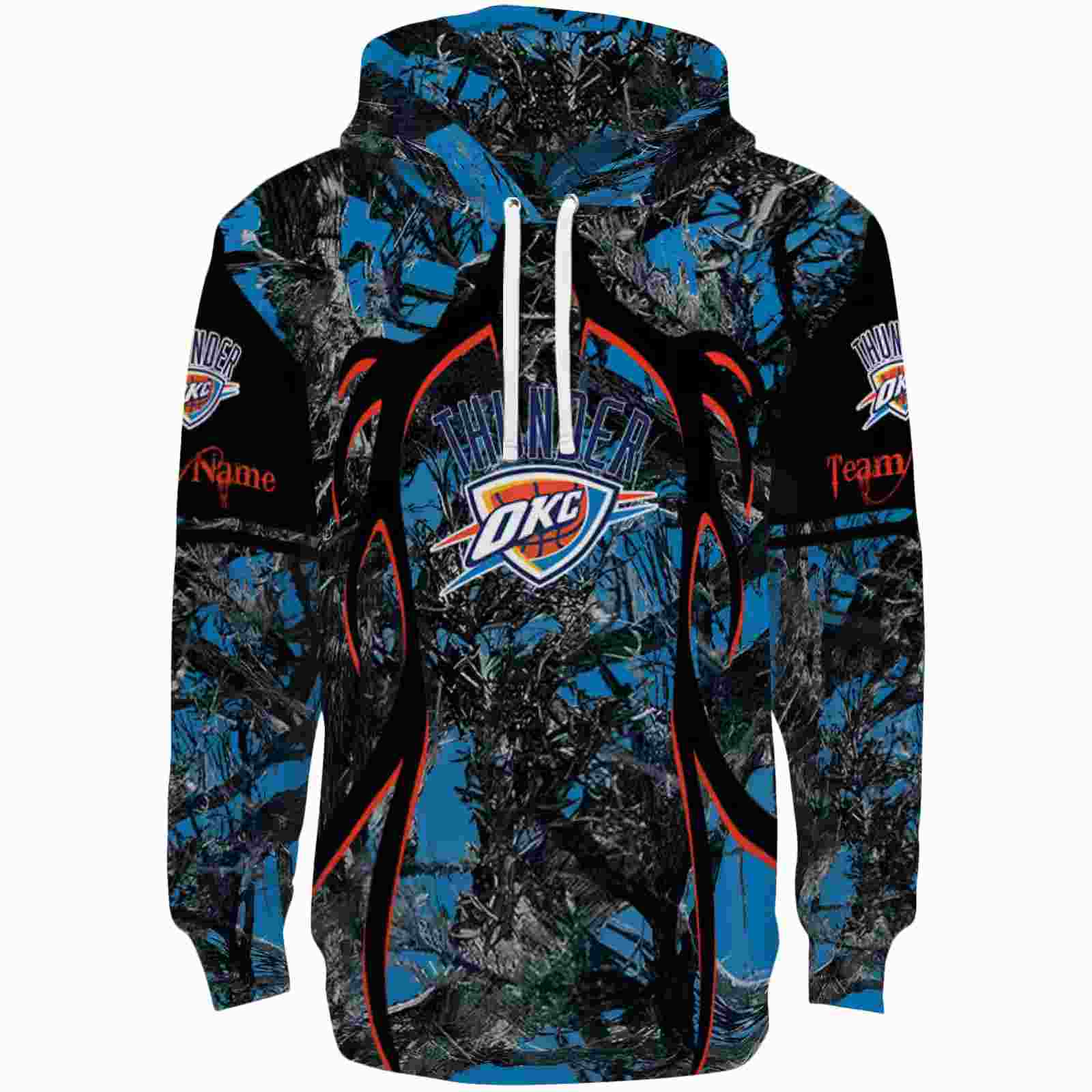 Personalized Oklahoma City Thunder Hunting Theme Blue Black Hoodie