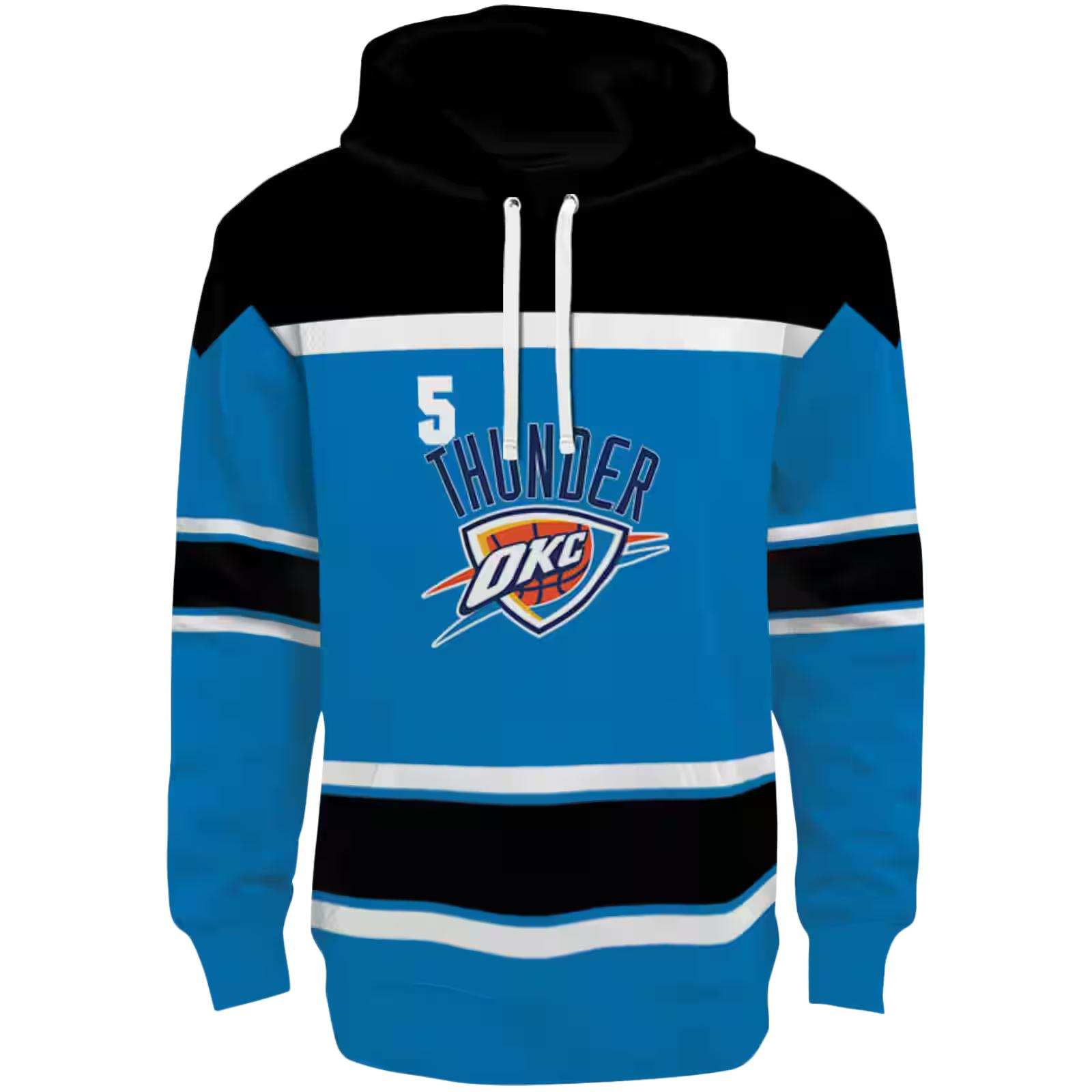 Personalized Oklahoma City Thunder Striped Pattern Blue Hoodie