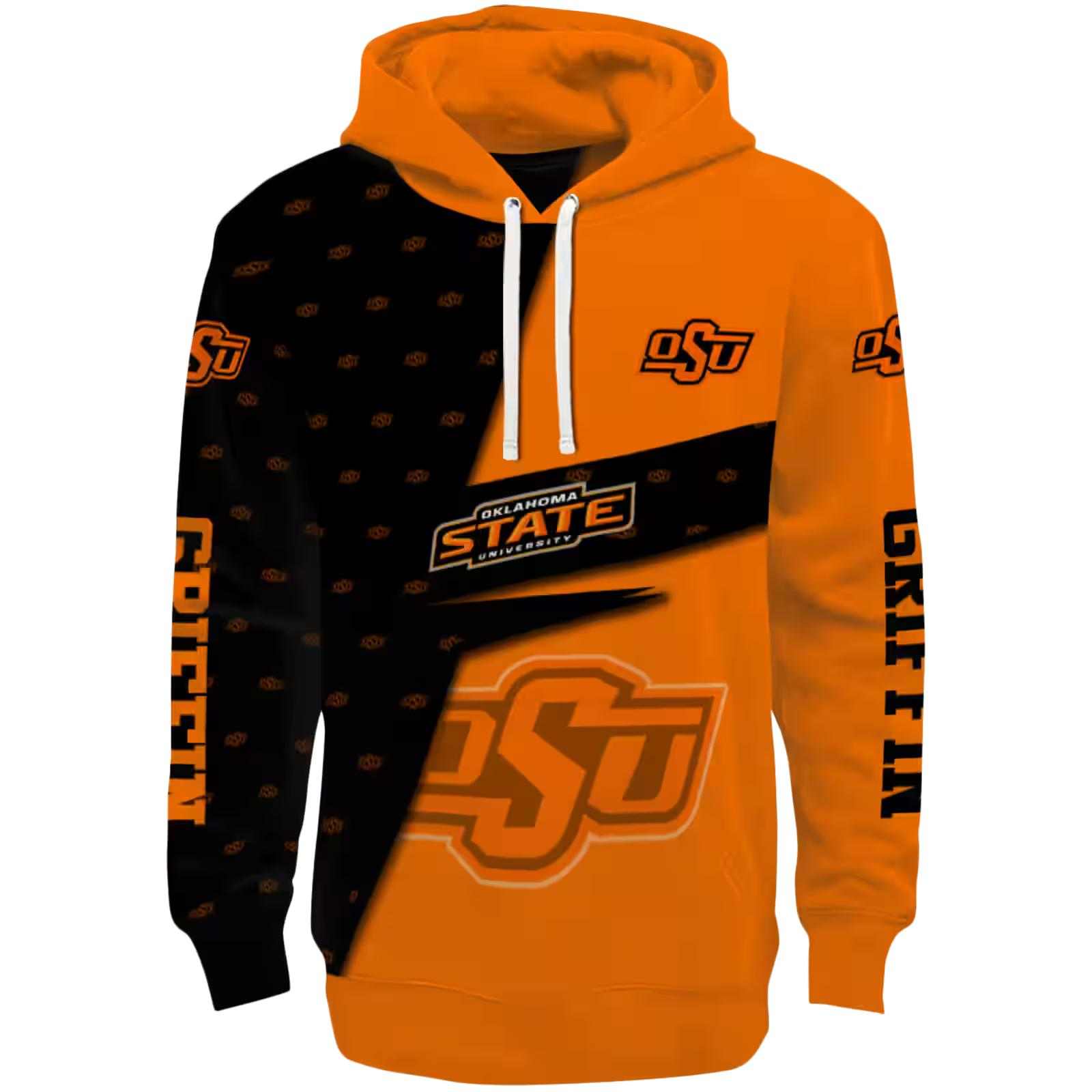 Personalized Oklahoma State Cowboys Abstract Shape Orange Hoodie