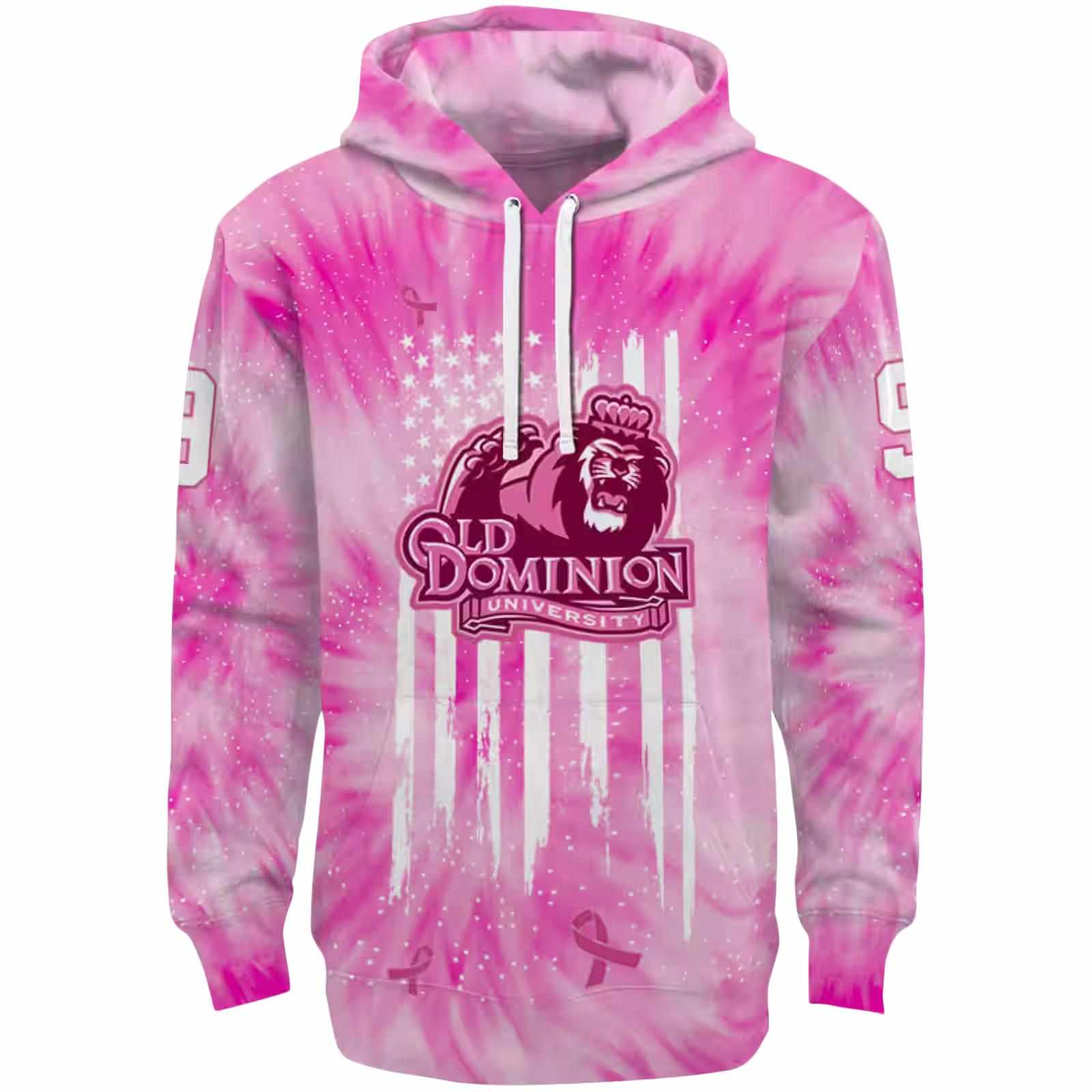 Personalized Old Dominion Monarchs Cancer Support Pink Hoodie