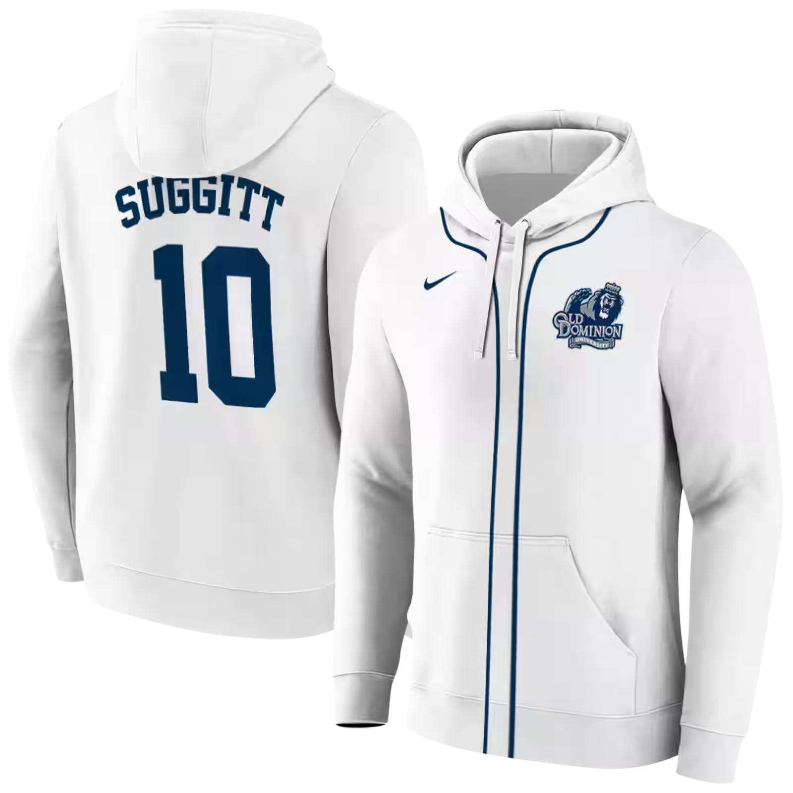 personalized old dominion monarchs sporty stripe white hoodie fashion forward