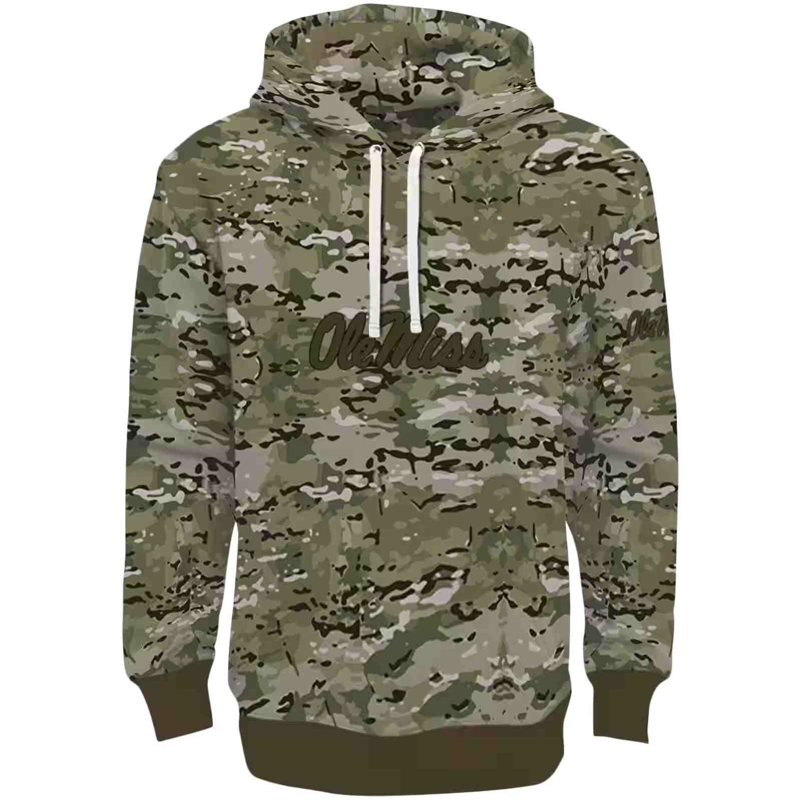 Personalized Ole Miss Rebels Military Style Hoodie