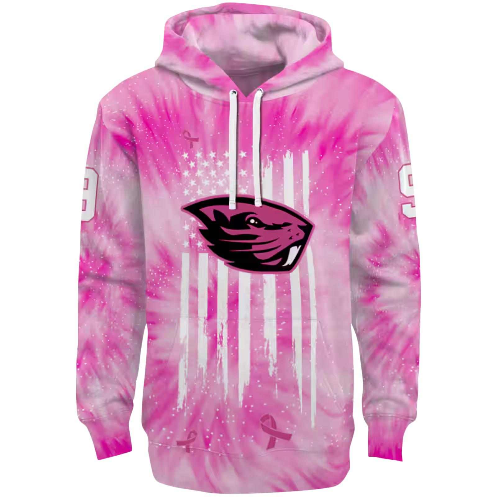 Personalized Oregon State Beavers Cancer Support Pink Hoodie