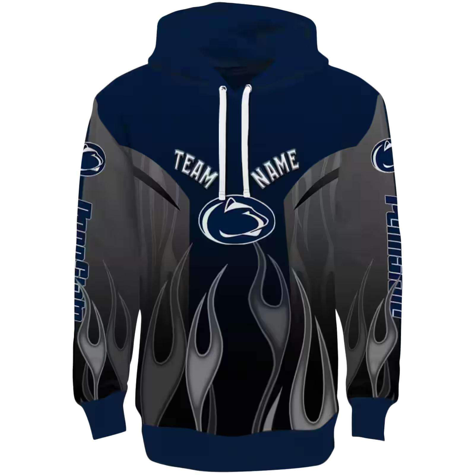 Personalized Penn State Nittany Lions Flame Design Blue Hoodie