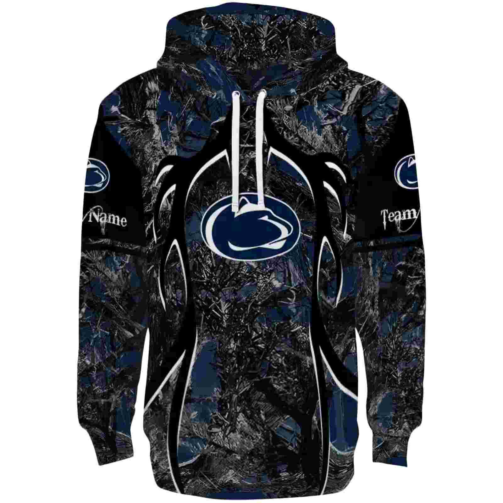 Personalized Penn State Nittany Lions Hunting Theme Blue Black Hoodie