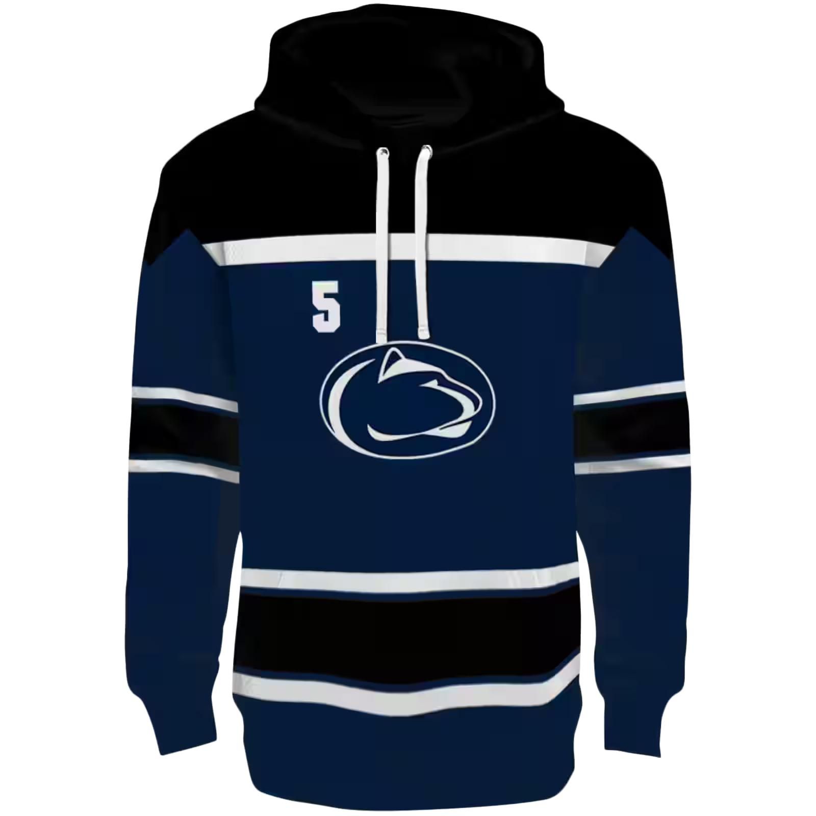 Personalized Penn State Nittany Lions Striped Pattern Blue Hoodie