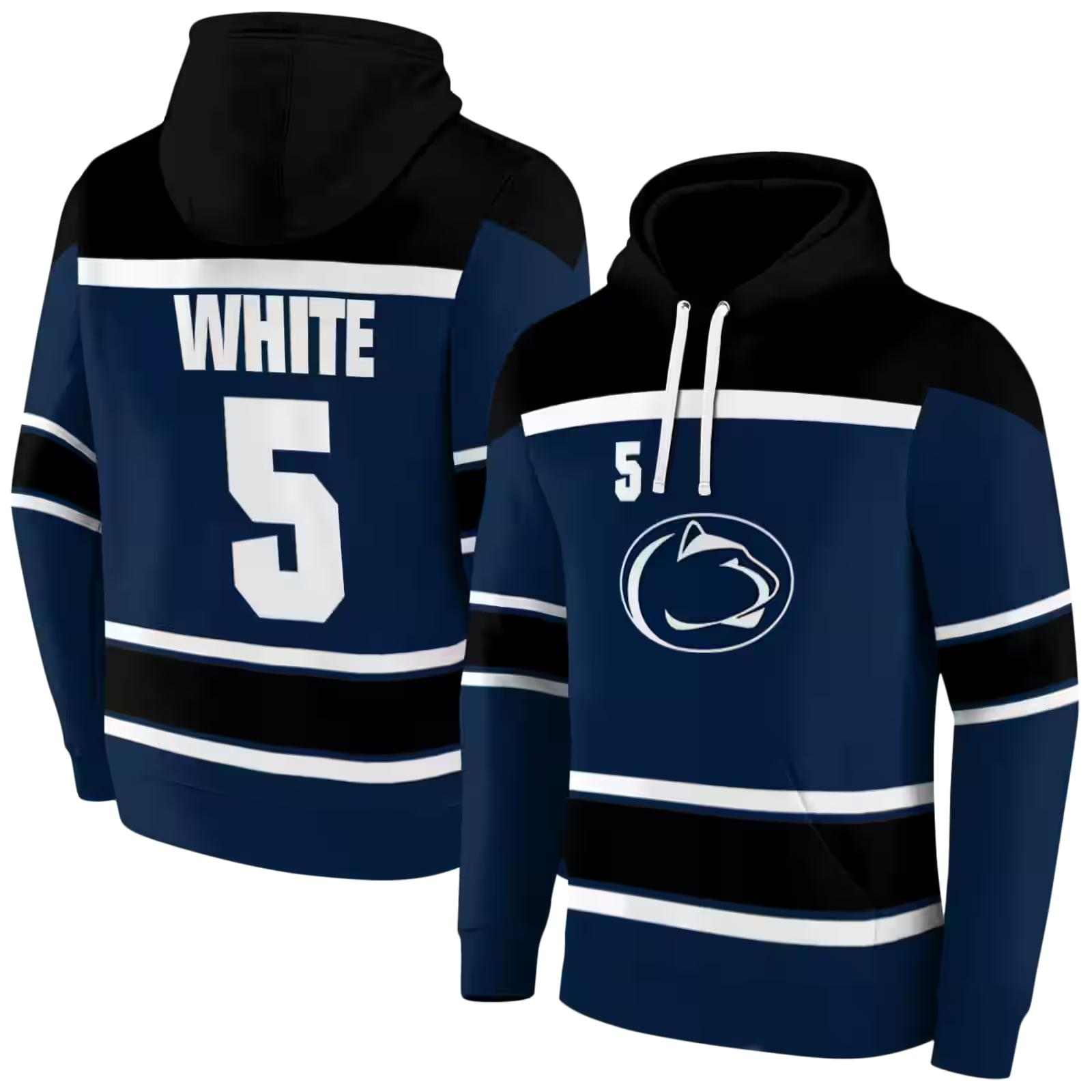 personalized penn state nittany lions striped pattern blue hoodie fashion forward