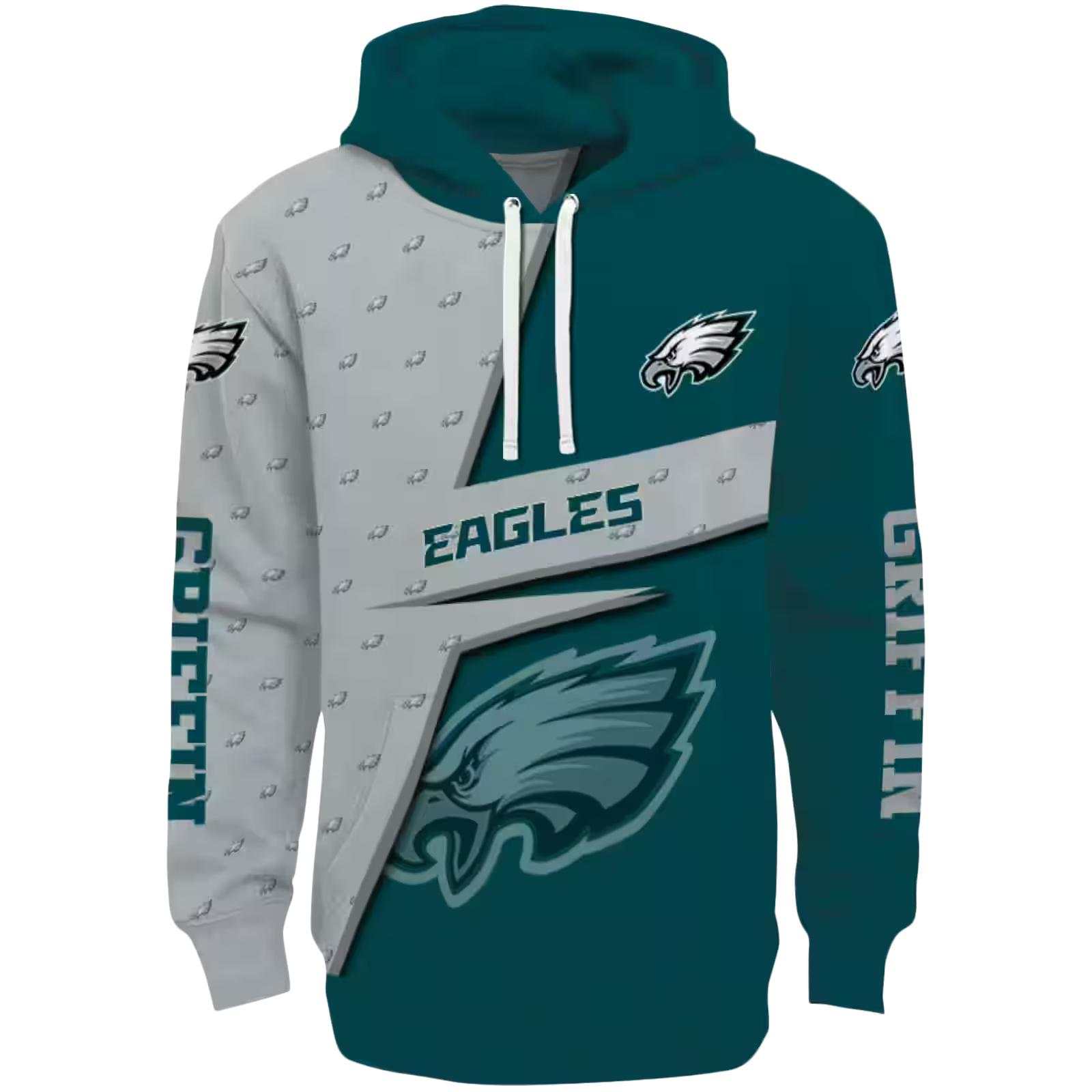 Personalized Philadelphia Eagles Abstract Shape Green Hoodie