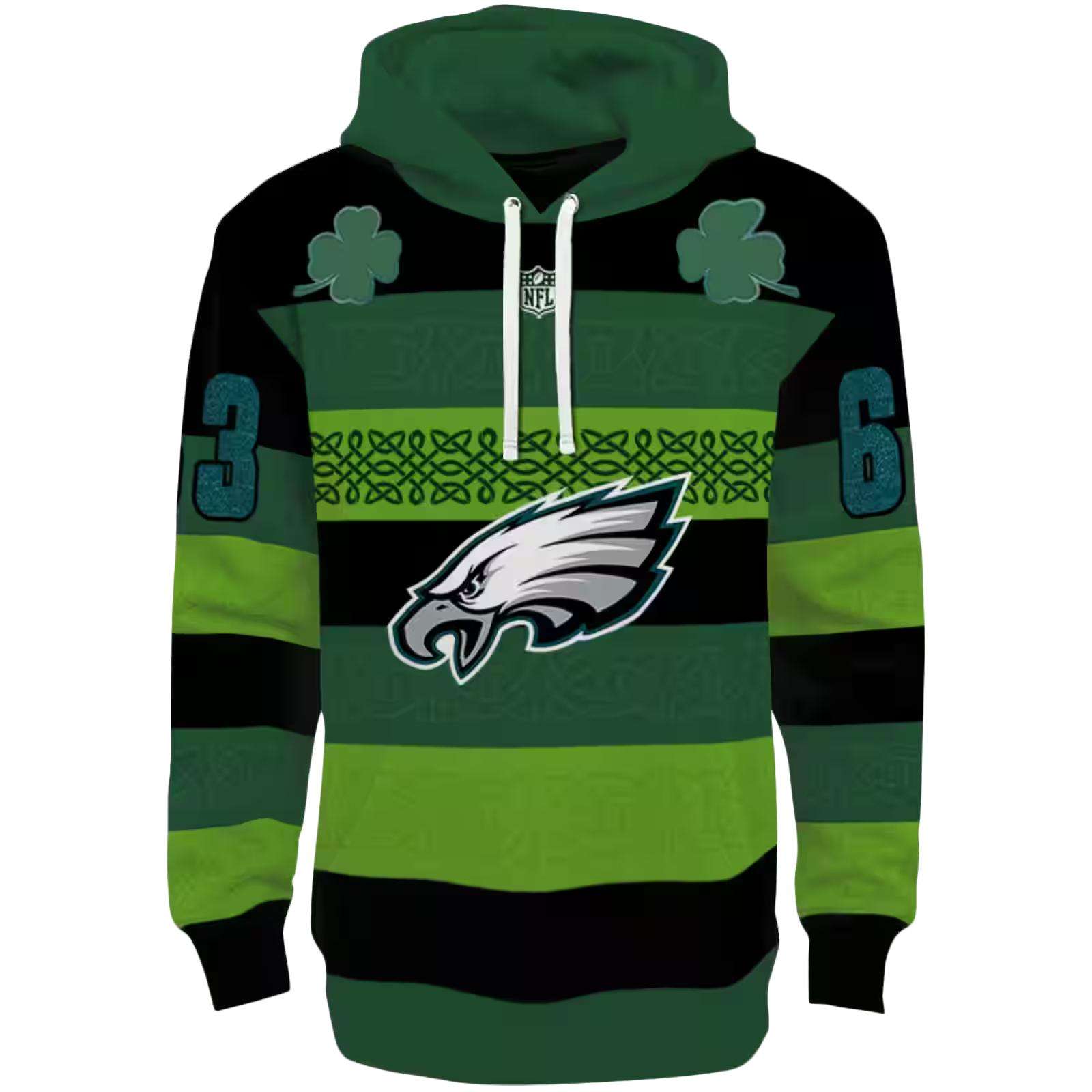 Personalized Philadelphia Eagles Celtic Patterns Green Hoodie