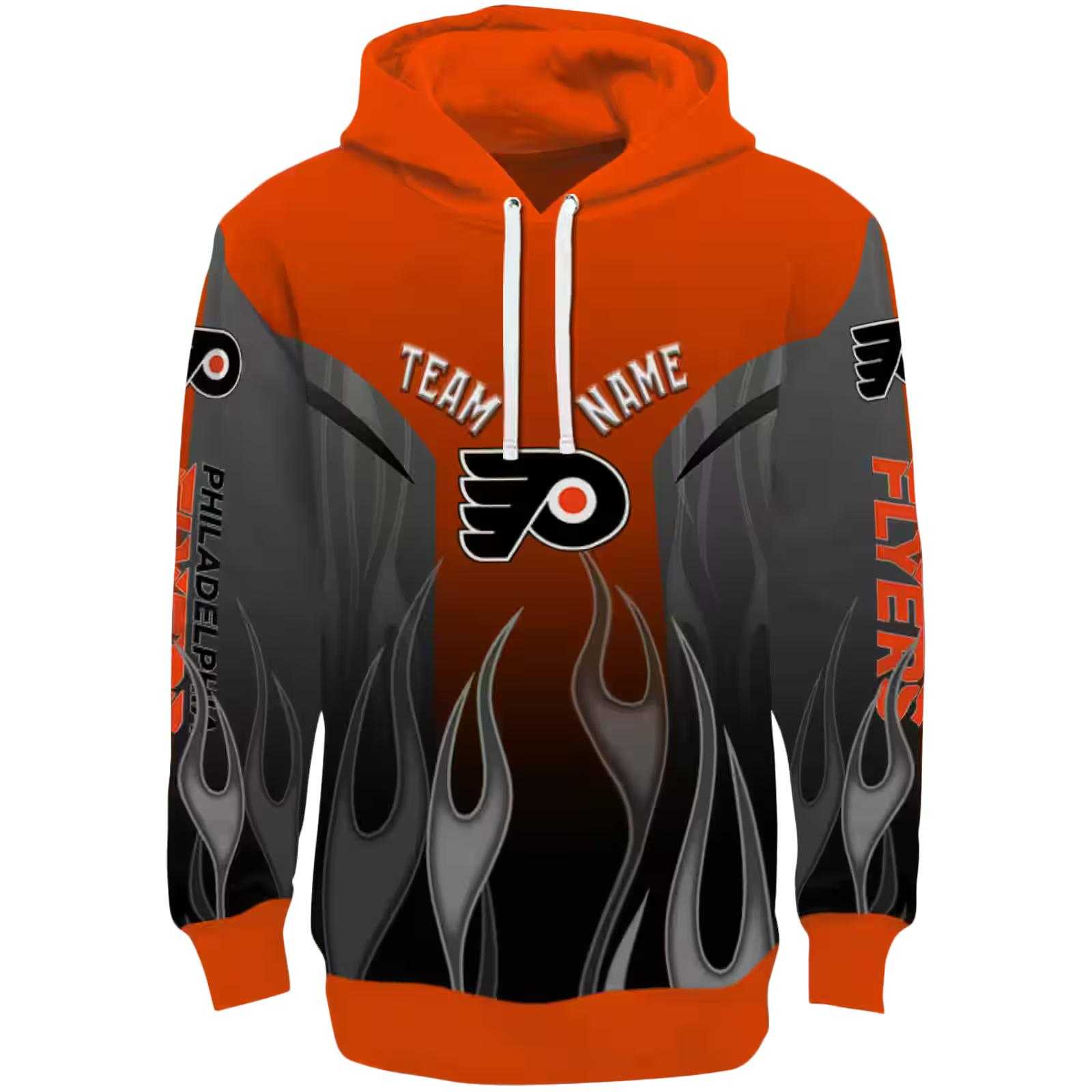 Personalized Philadelphia Flyers Flame Design Orange Hoodie