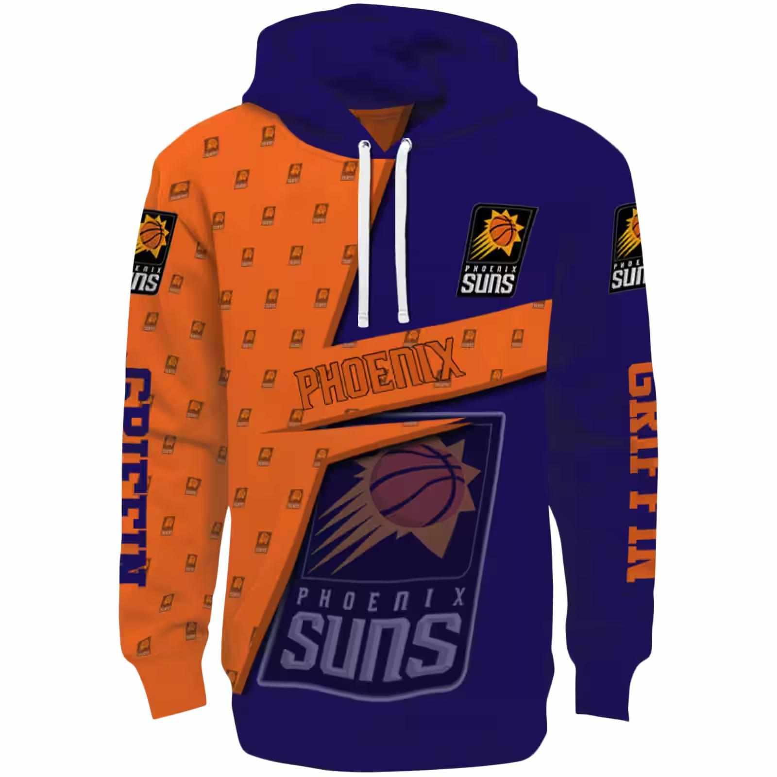 Personalized Phoenix Suns Abstract Shape Purple Hoodie