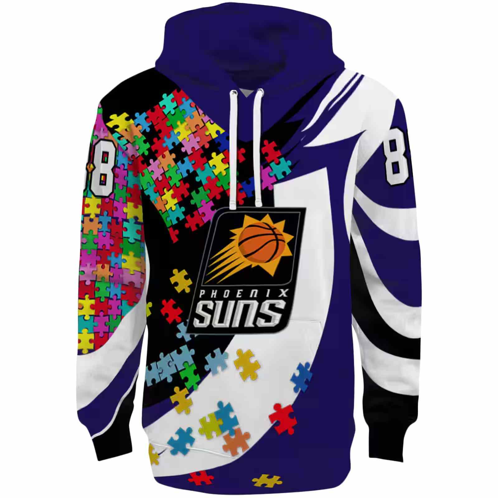 Personalized Phoenix Suns Puzzle Pieces Purple Hoodie