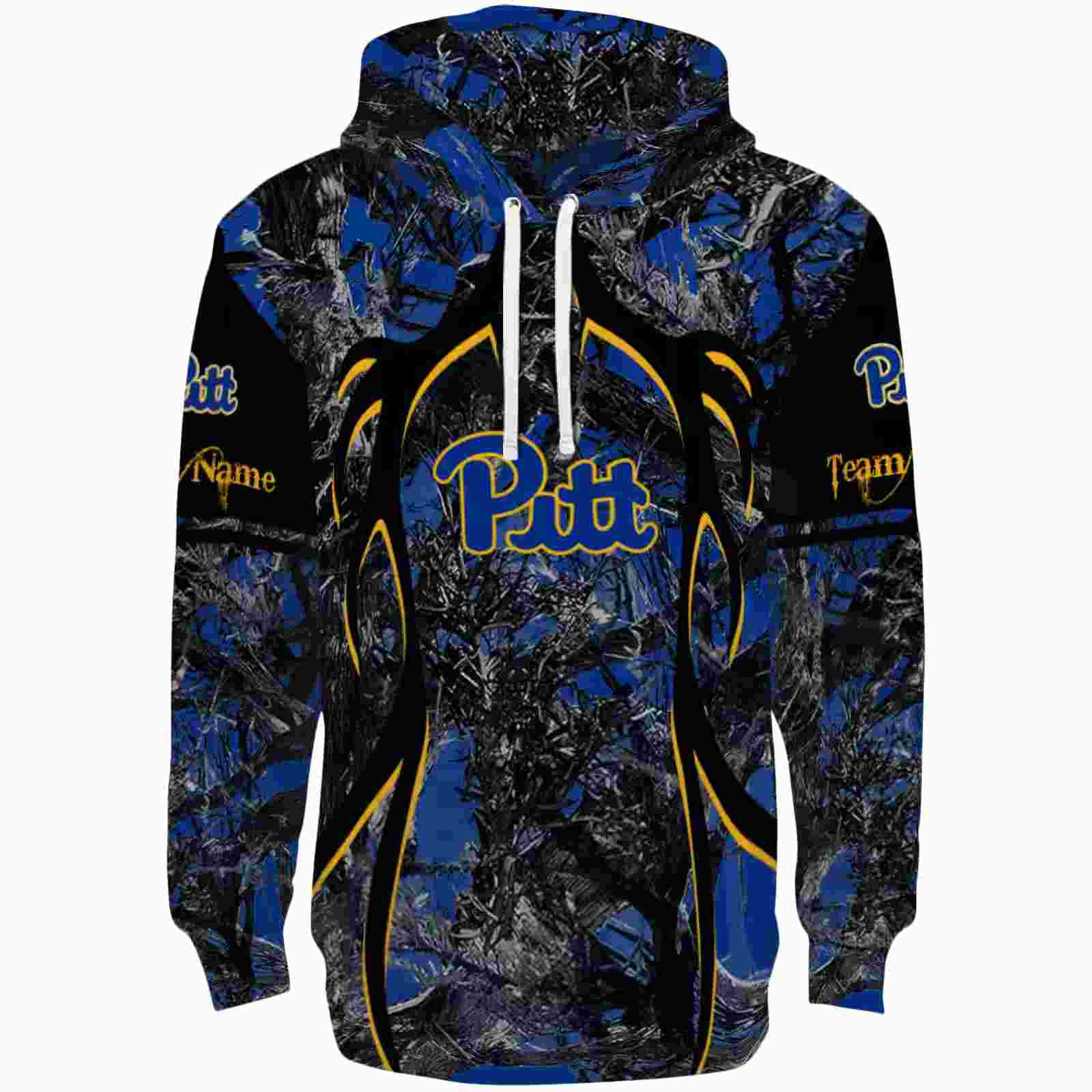 Personalized Pittsburgh Panthers Hunting Theme Royal Blue Black Hoodie