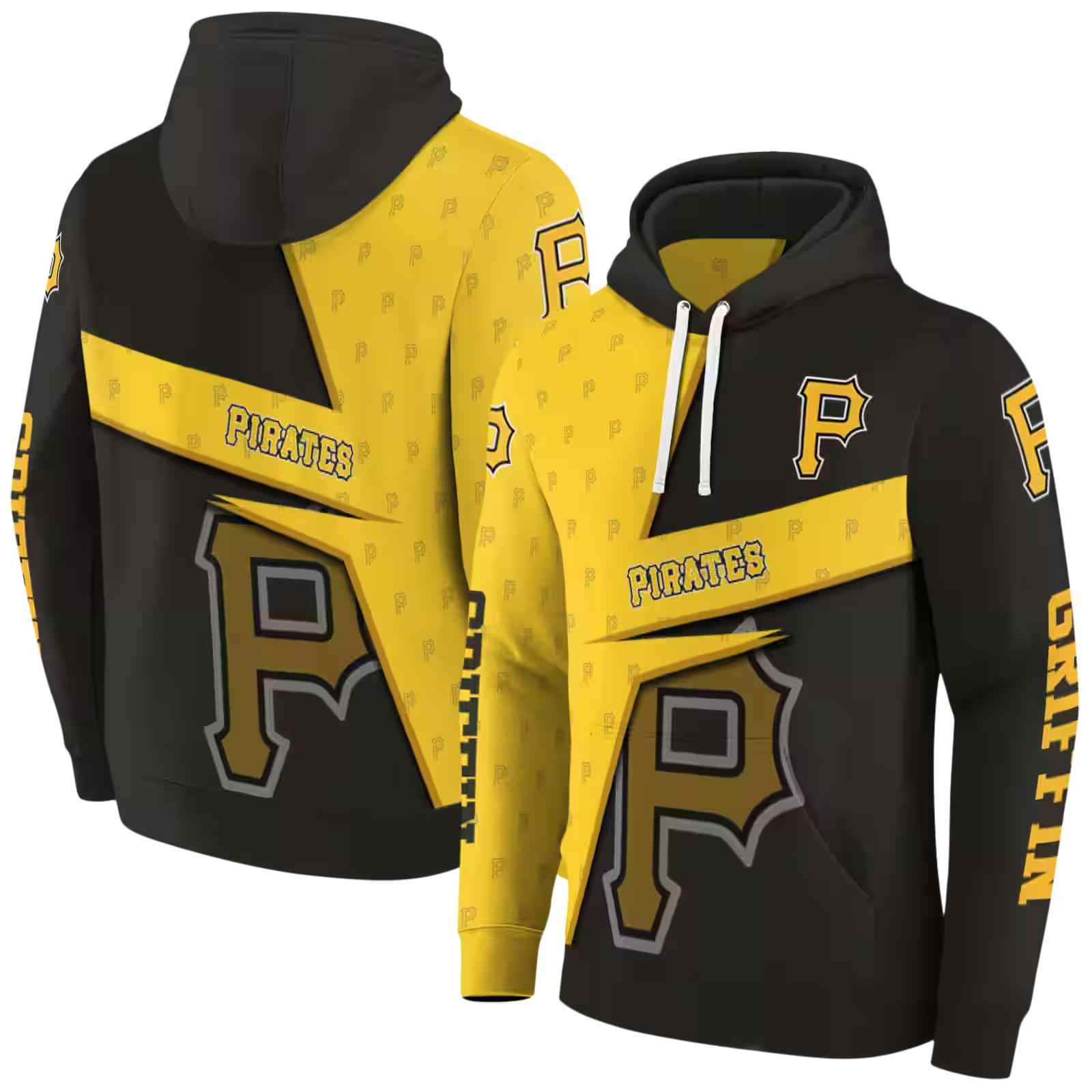 personalized pittsburgh pirates abstract shape black hoodie fashion forward