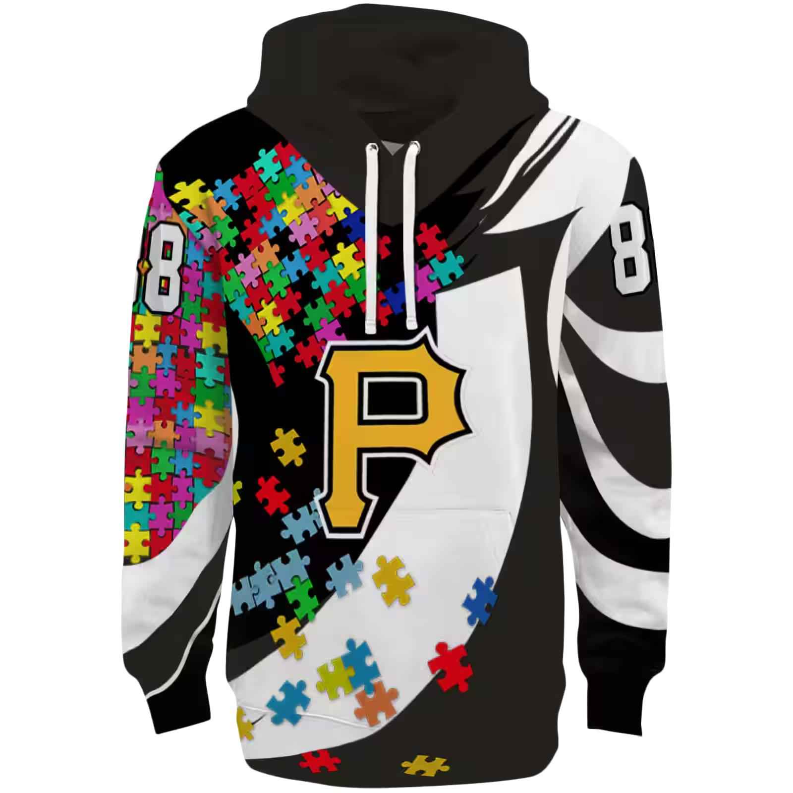 Personalized Pittsburgh Pirates Puzzle Pieces Black Hoodie