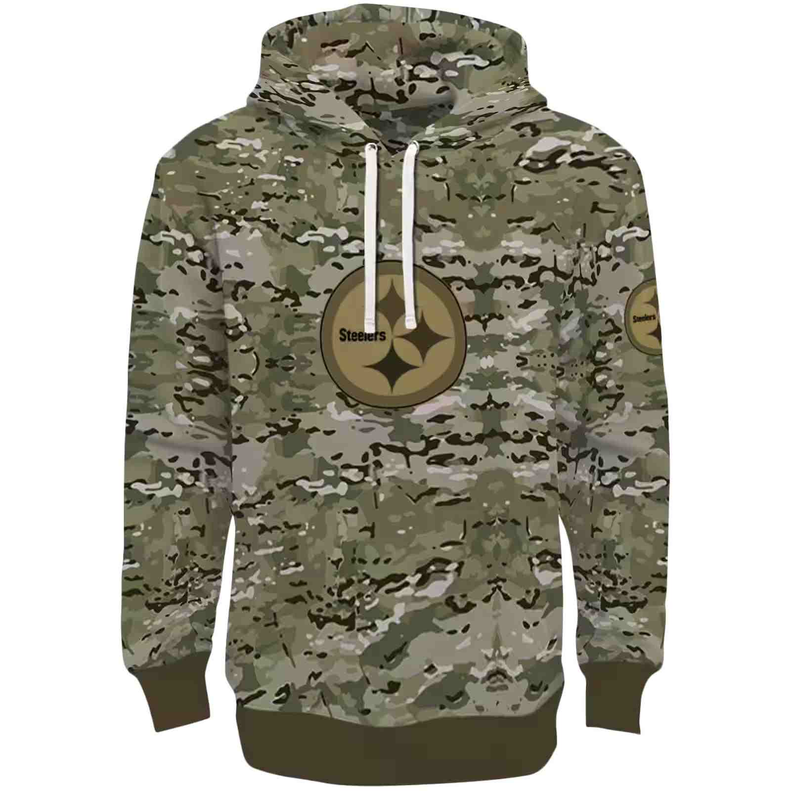 Personalized Pittsburgh Steelers Military Style Hoodie