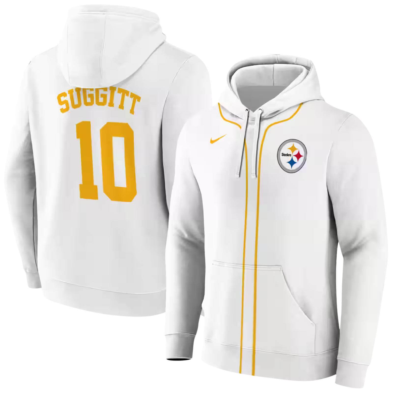 personalized pittsburgh steelers sporty stripe white hoodie fashion forward