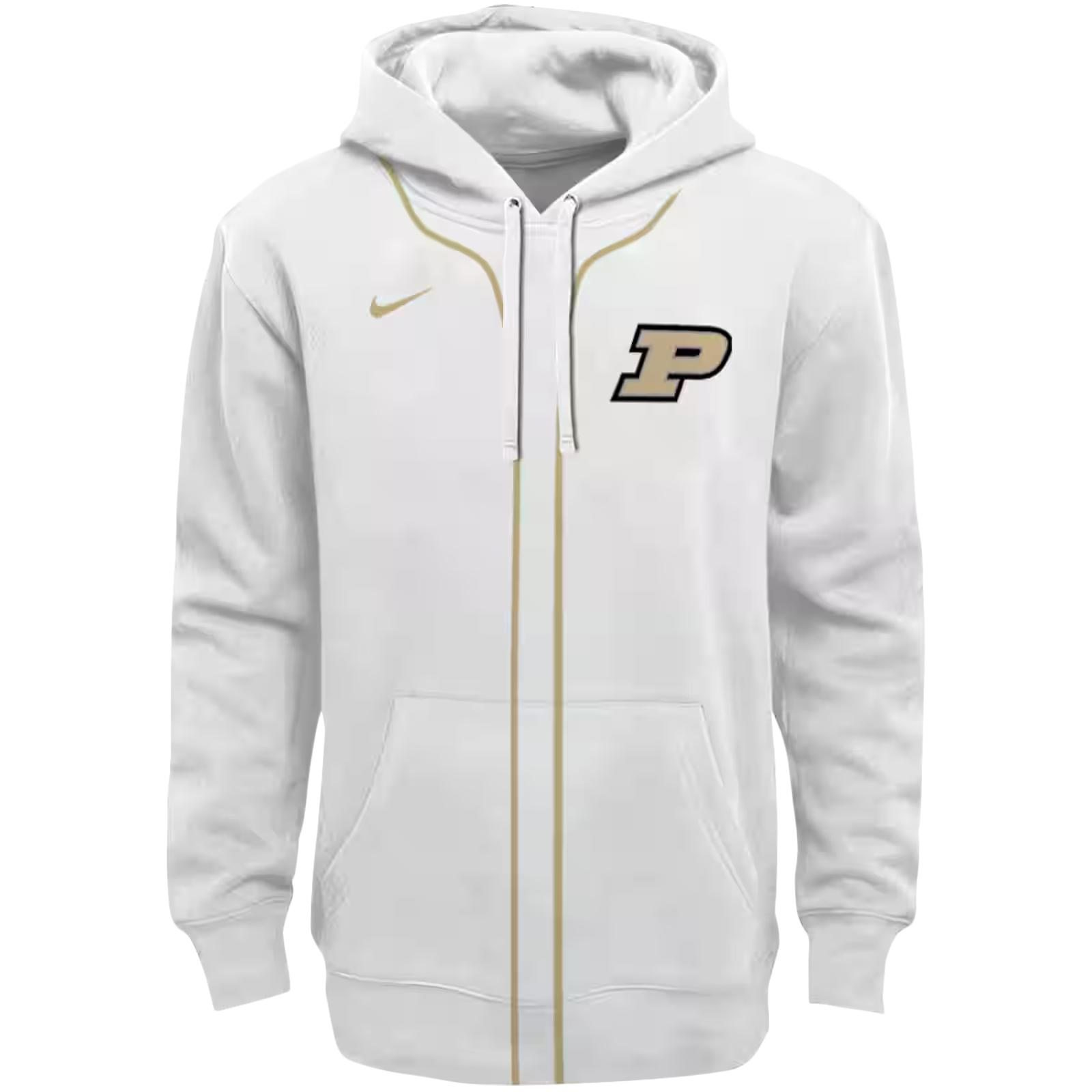 Personalized Purdue Boilermakers Sporty Stripe White Hoodie