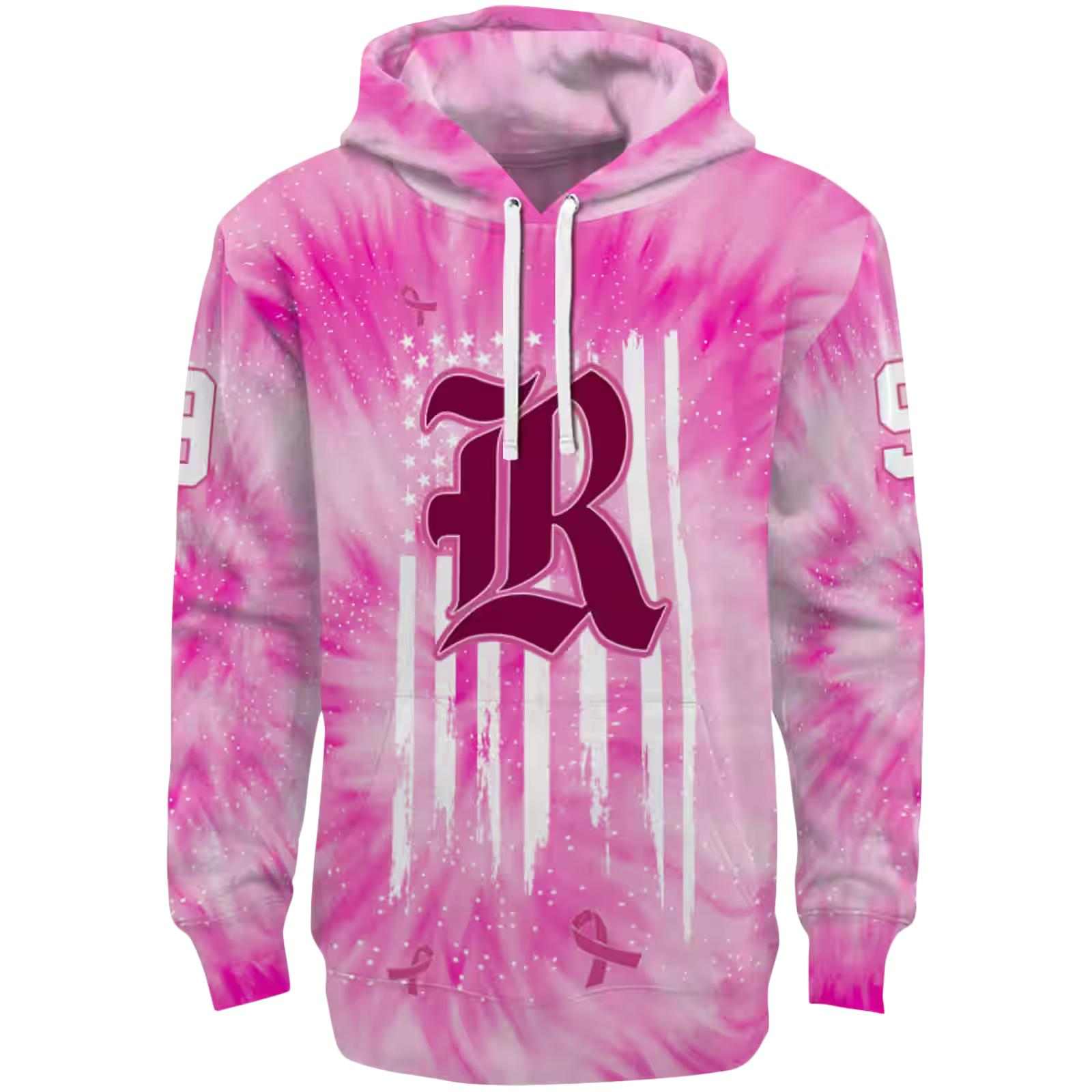 Personalized Rice Owls Cancer Support Pink Hoodie