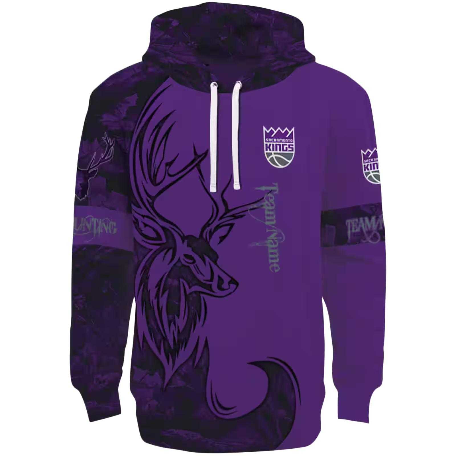 Personalized Sacramento Kings Deer Silhouette Purple Hoodie