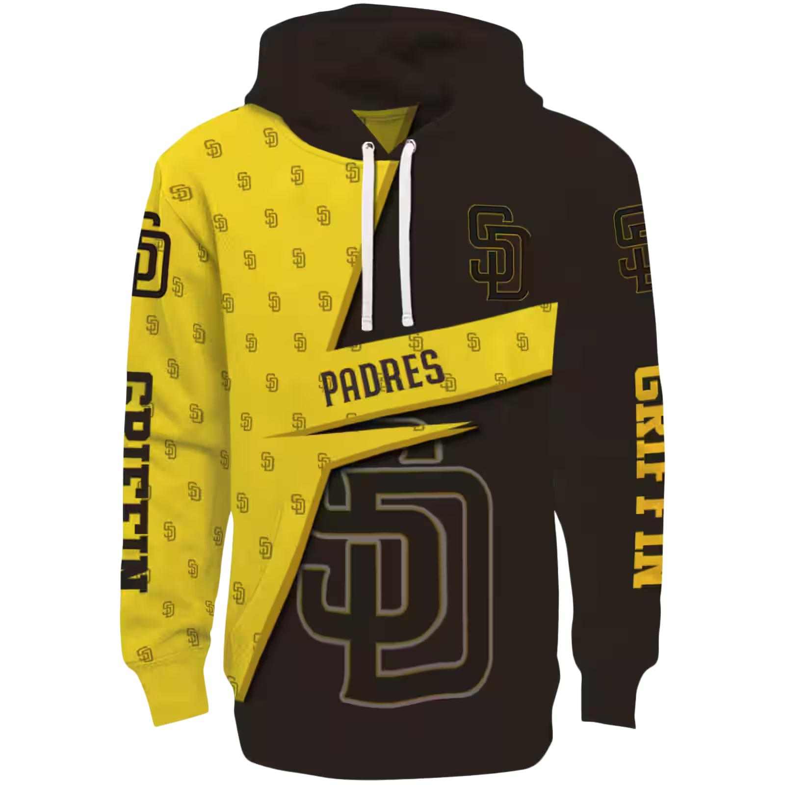 Personalized San Diego Padres Abstract Shape Brown Hoodie