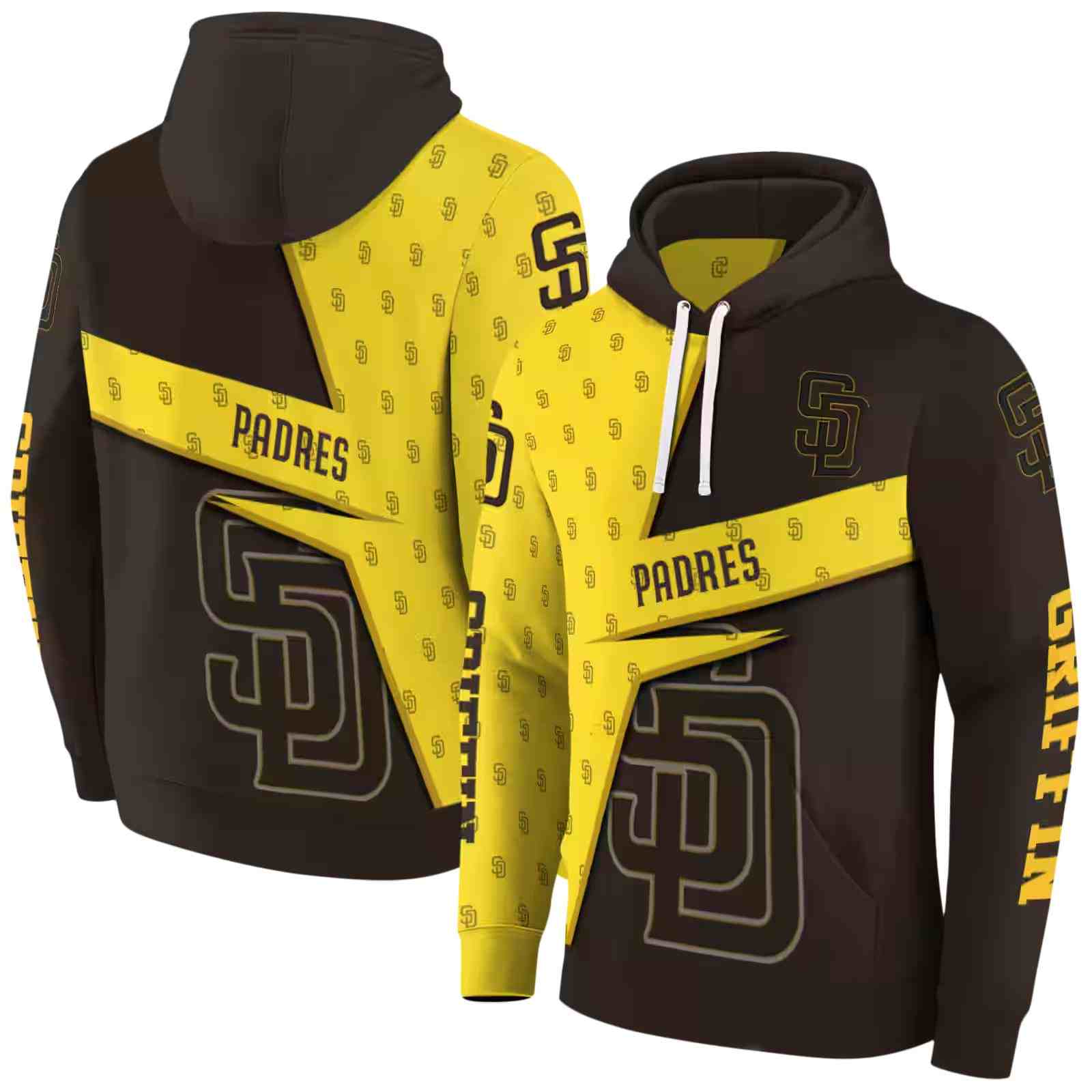 personalized san diego padres abstract shape brown hoodie fashion forward