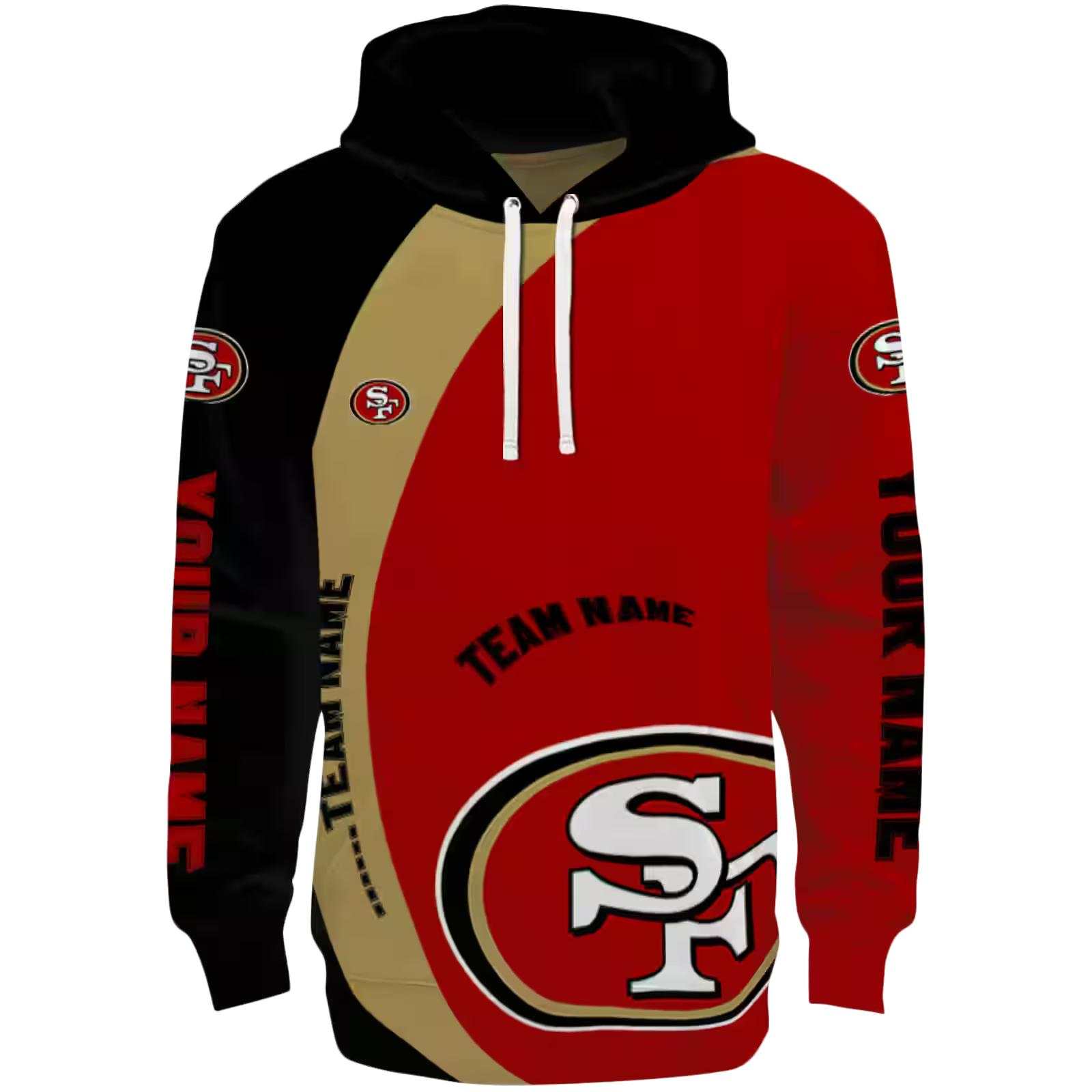 Personalized San Francisco 49ers Minimalist Design Red Black Hoodie