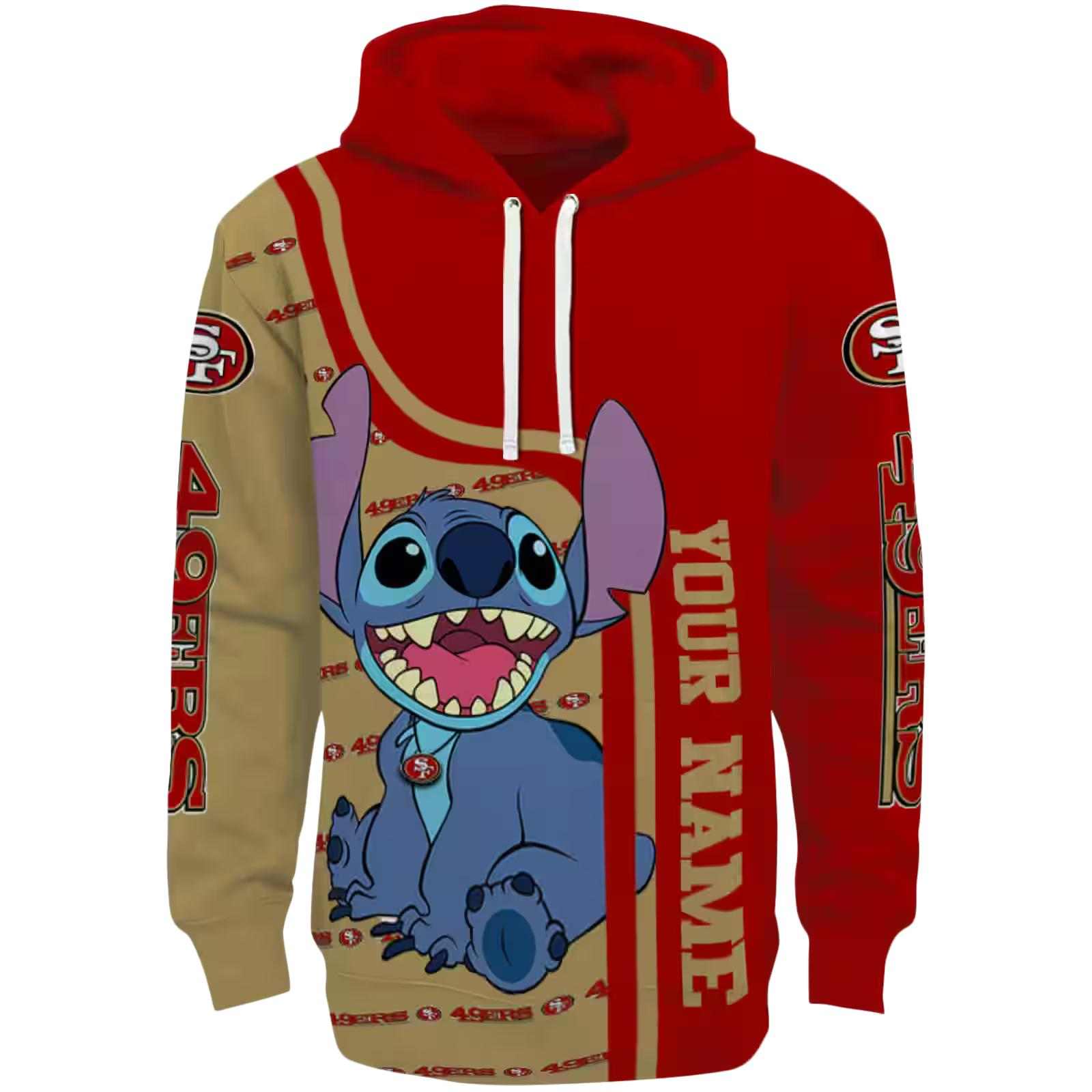 Personalized San Francisco 49ers Stitch Red Hoodie