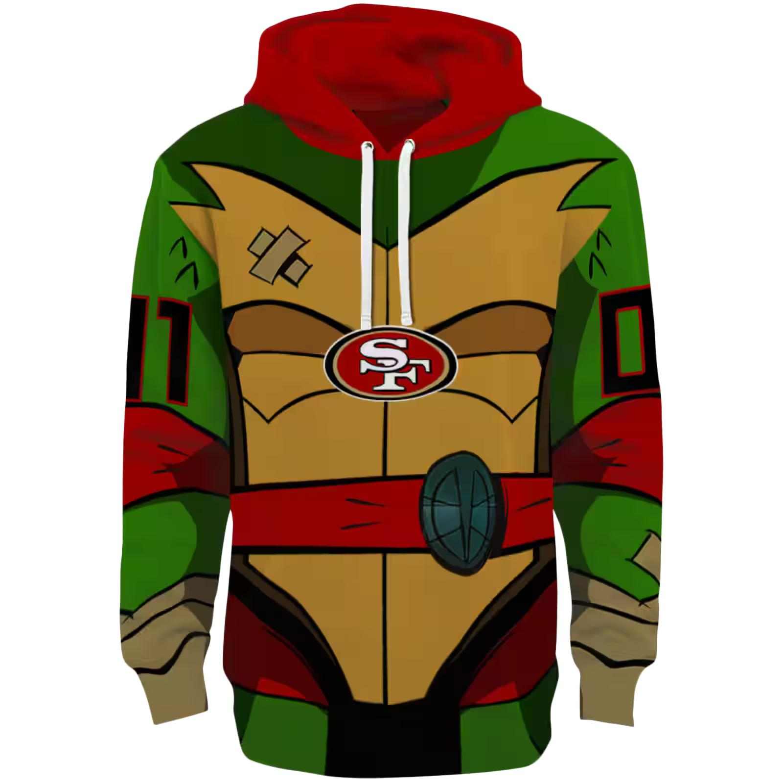 Personalized San Francisco 49ers Superhero Armor Red Green Hoodie