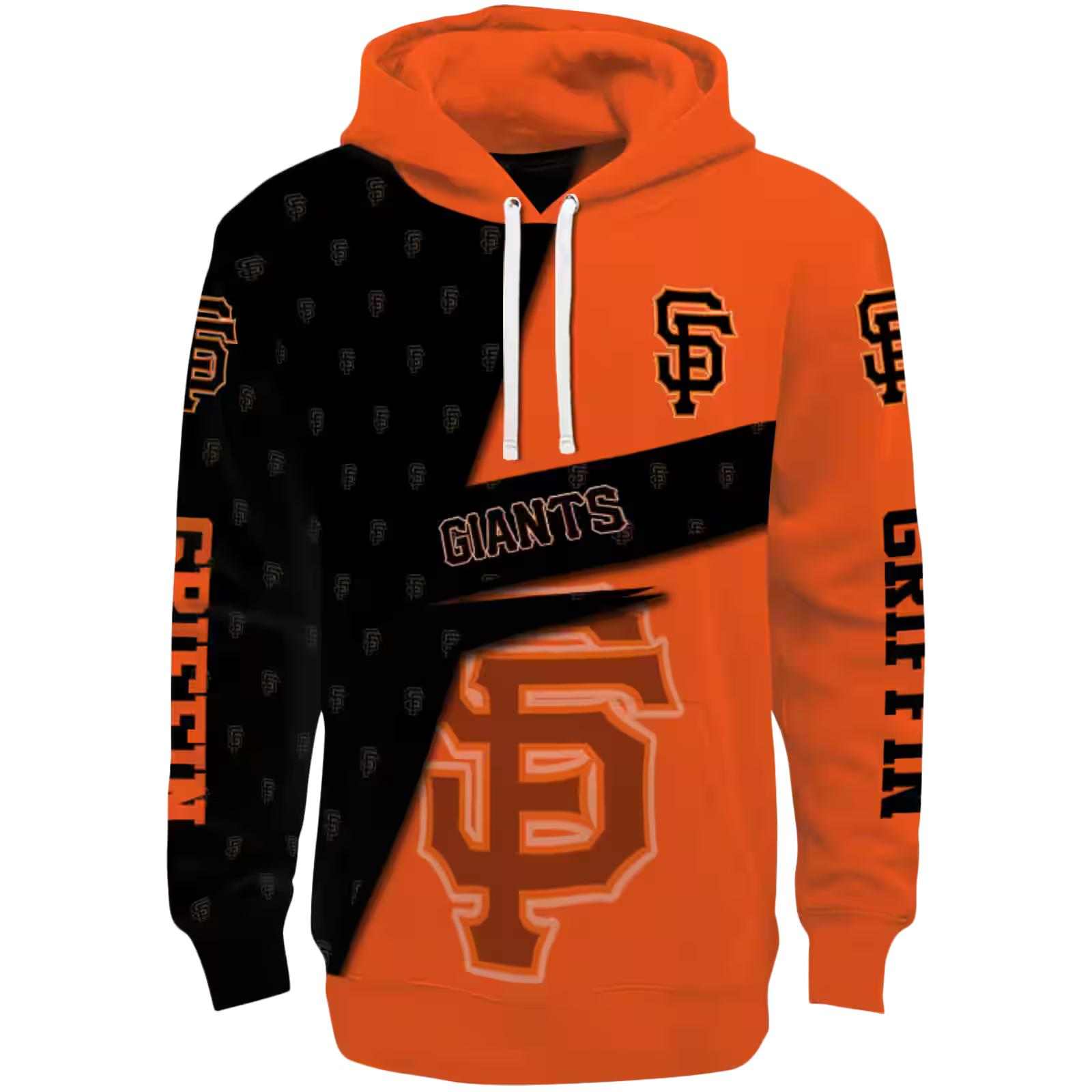 Personalized San Francisco Giants Abstract Shape Orange Hoodie