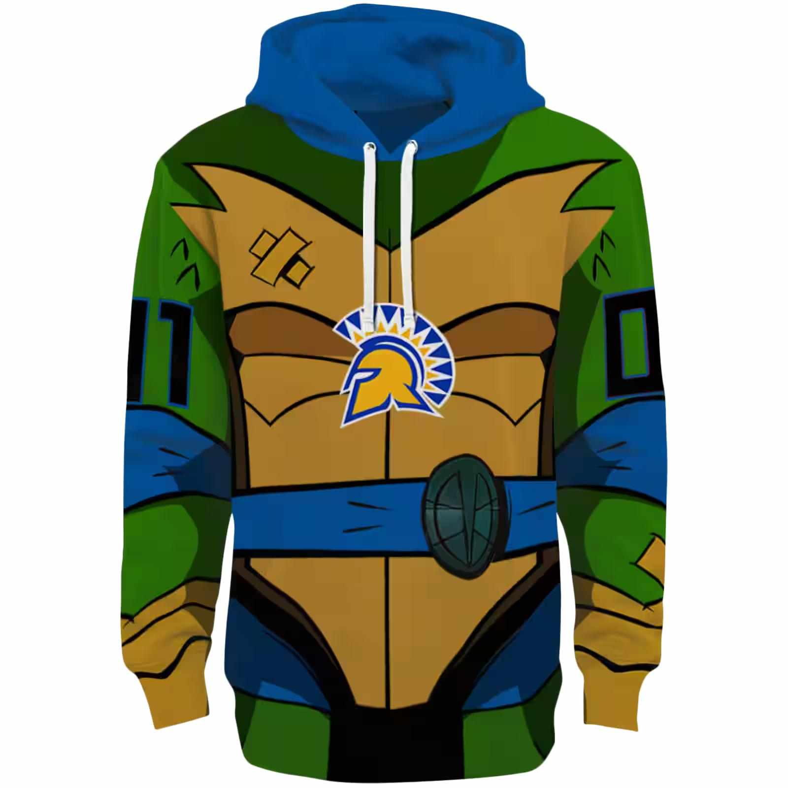 Personalized San Jose State Spartans Superhero Armor Blue Green Hoodie