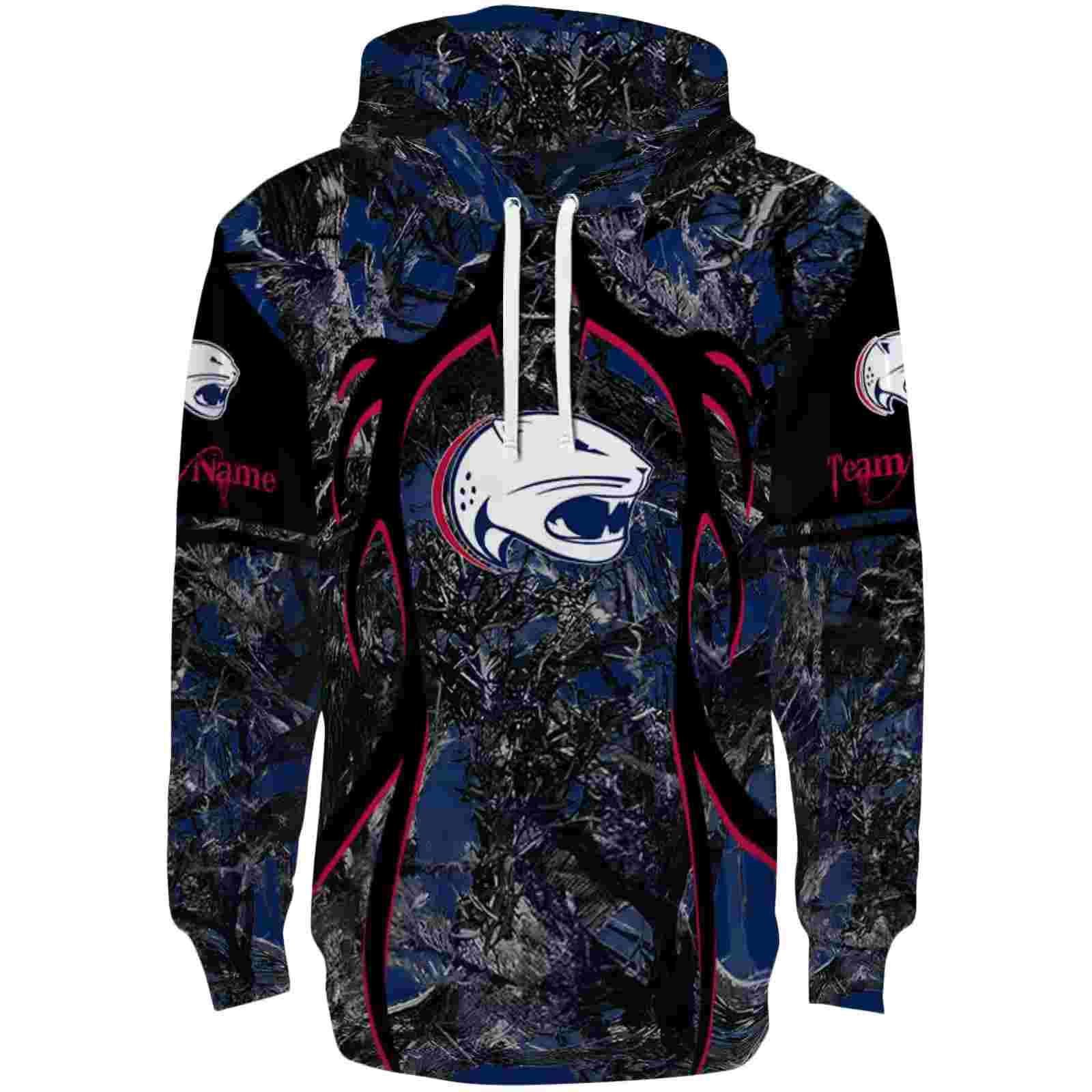 Personalized South Alabama Jaguars Hunting Theme Blue Black Hoodie