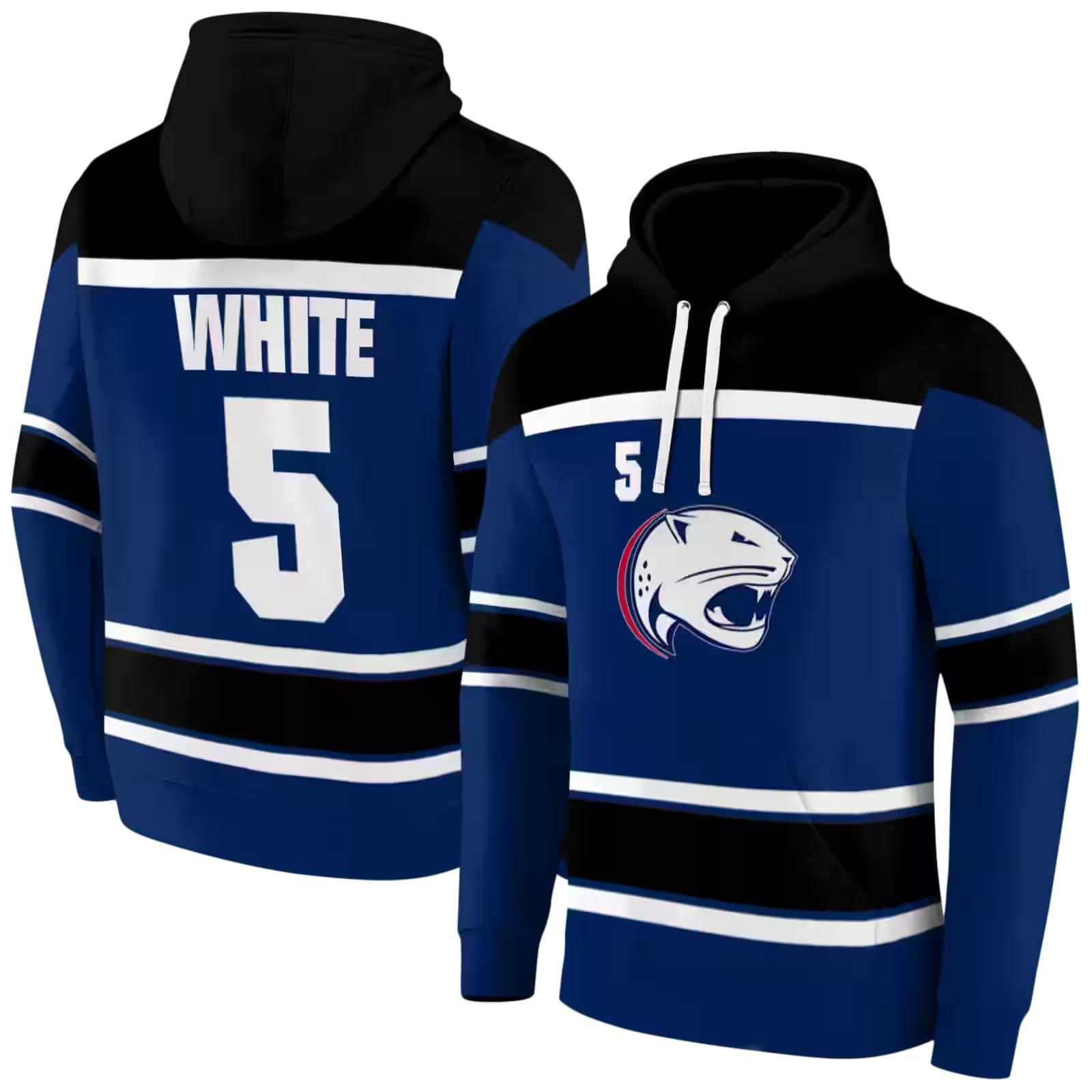 personalized south alabama jaguars striped pattern blue hoodie fashion forward