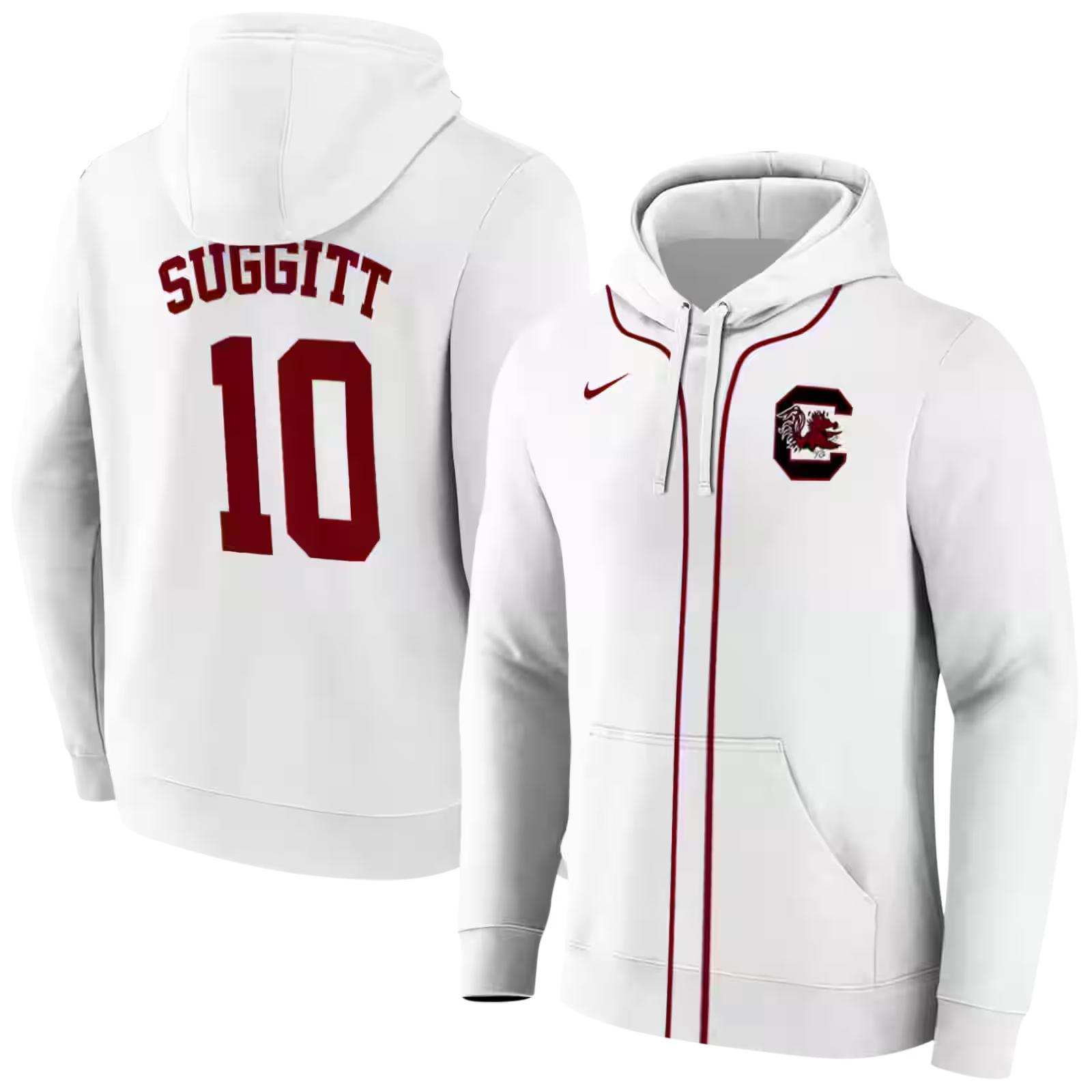 personalized south carolina gamecocks sporty stripe white hoodie fashion forward