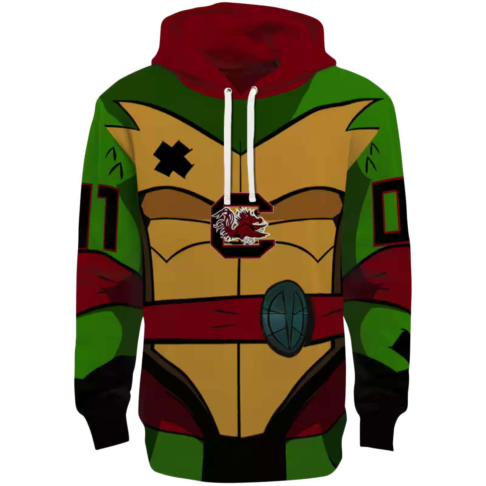 Personalized South Carolina Gamecocks Superhero Armor Garnet Green Hoodie