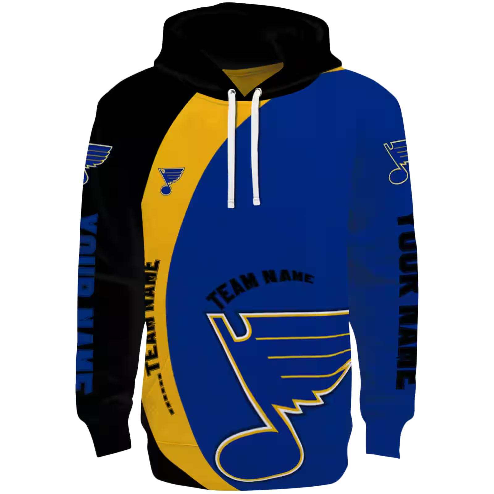 Personalized St. Louis Blues Minimalist Design Blue Black Hoodie