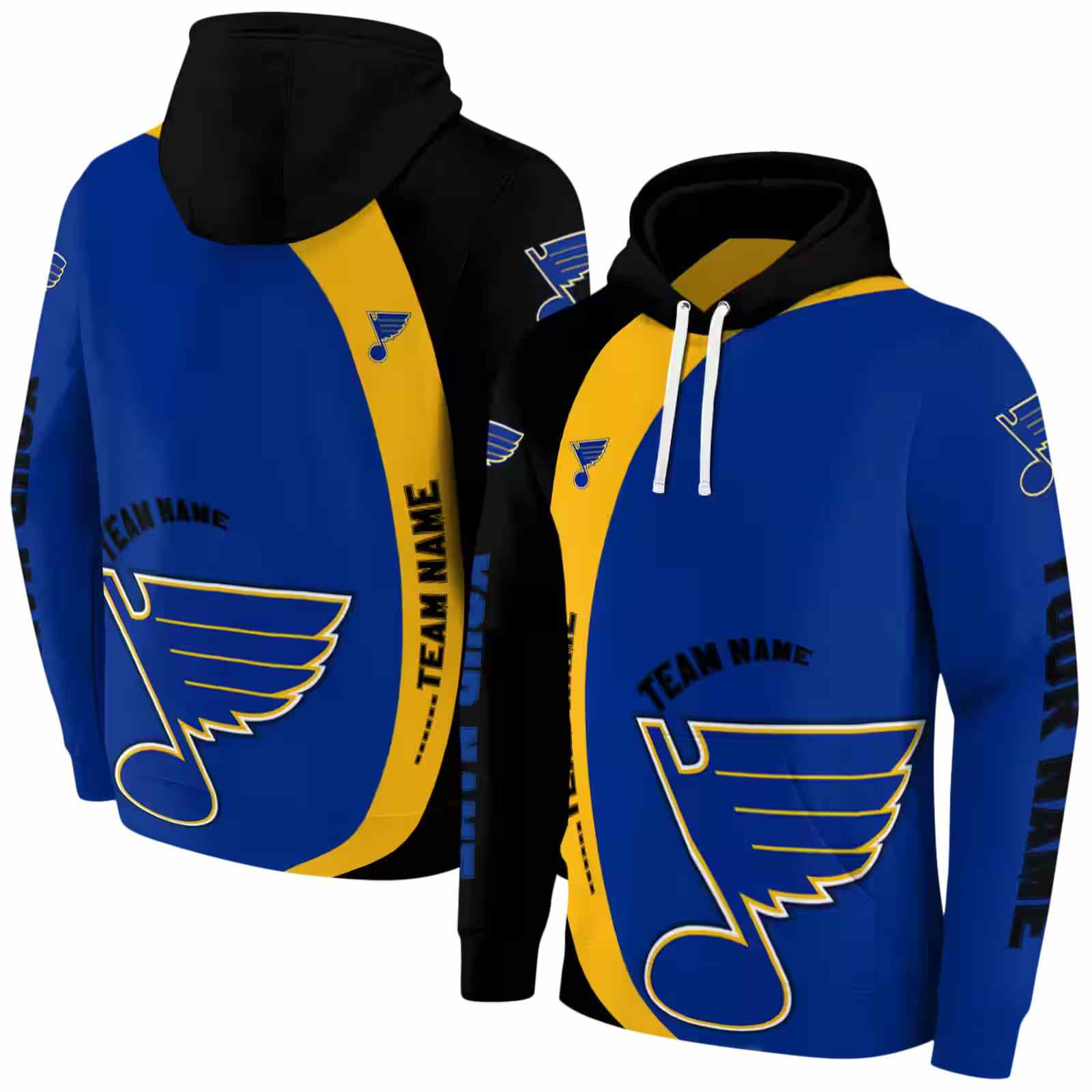 personalized st louis blues minimalist design blue black hoodie fashion forward