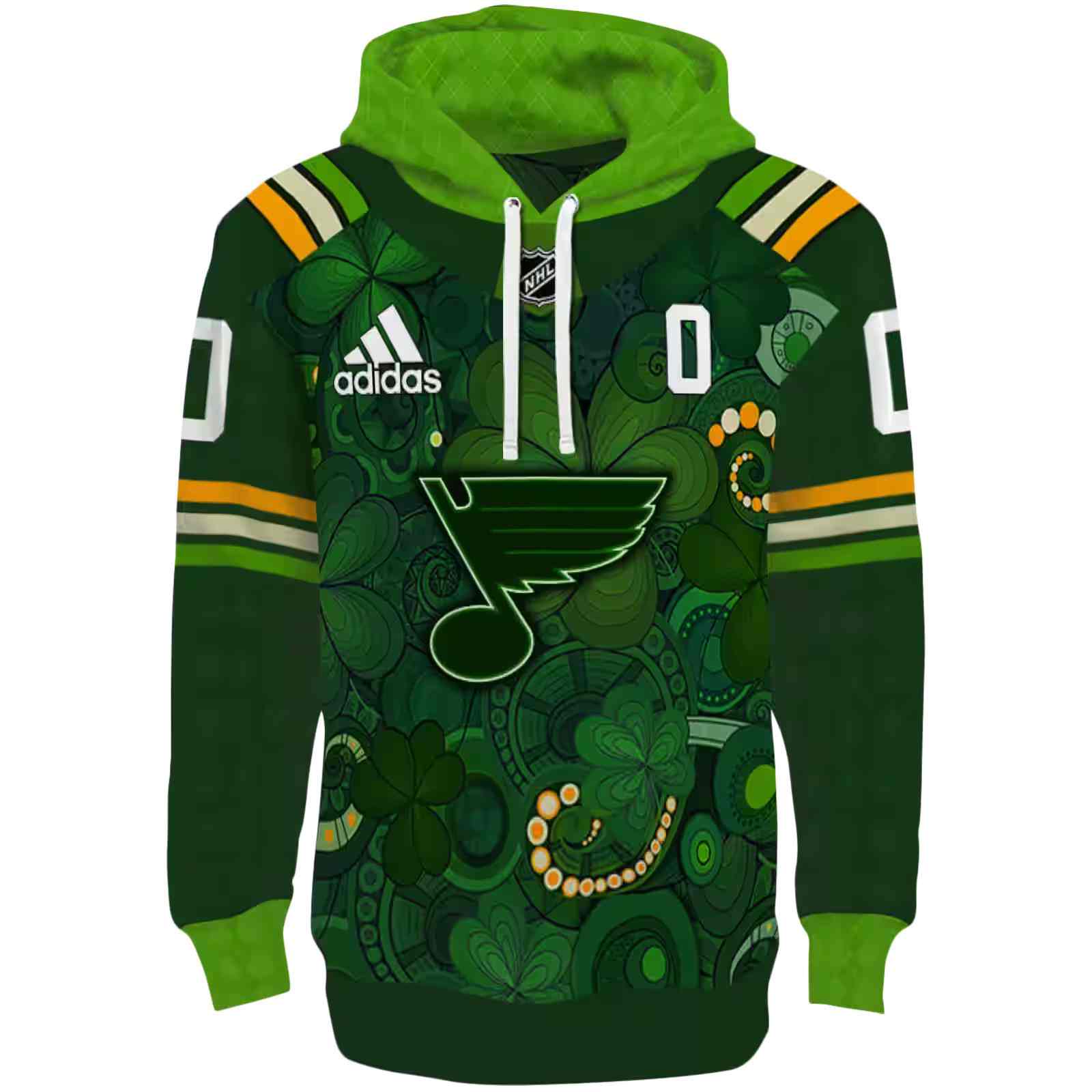 Personalized St. Louis Blues Shamrock Theme Green Hoodie