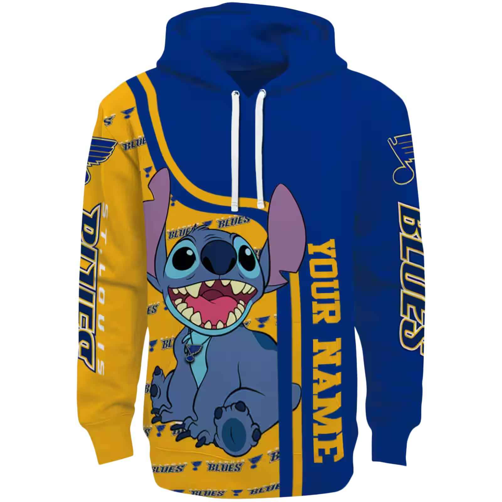 Personalized St. Louis Blues Stitch Blue Hoodie