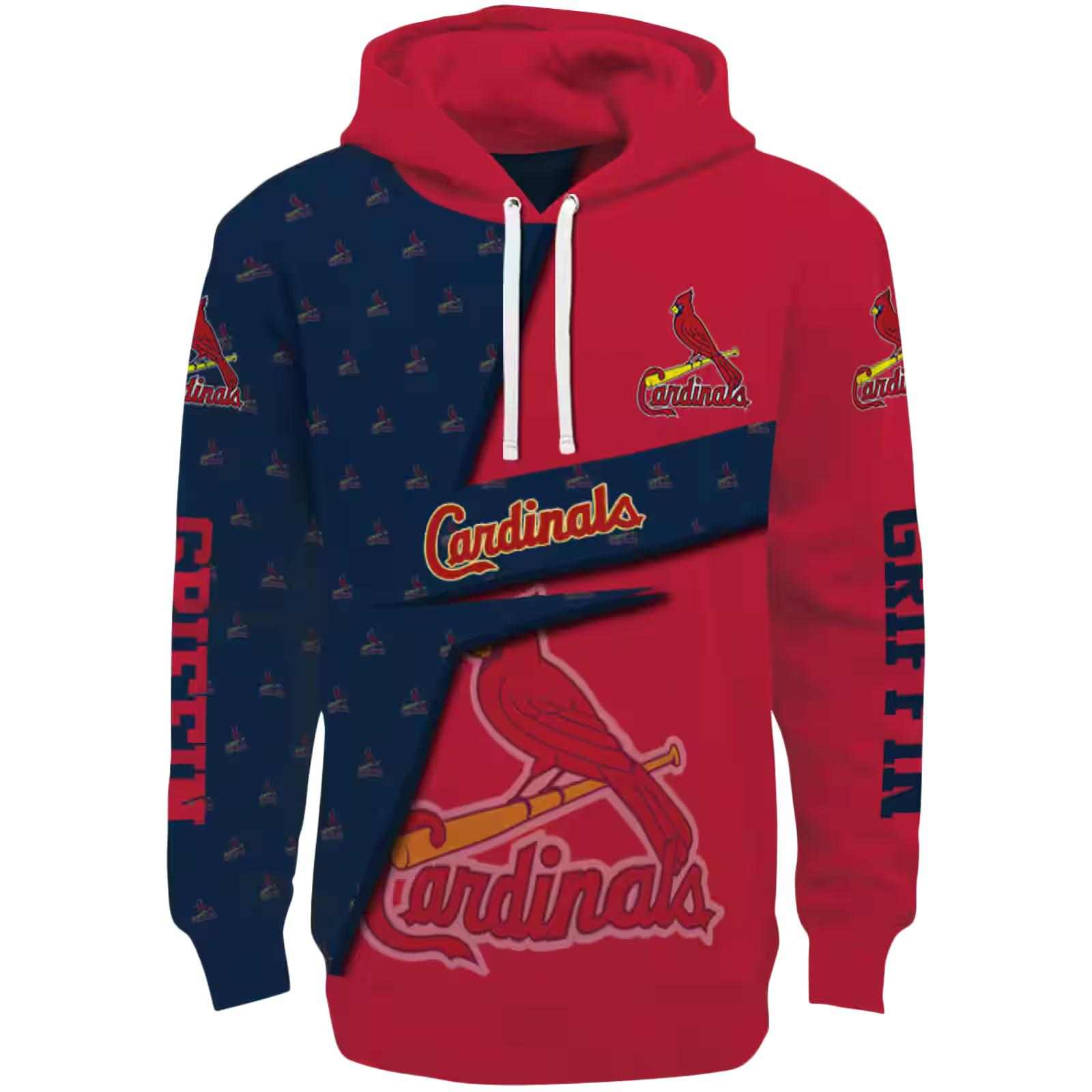 Personalized St. Louis Cardinals Abstract Shape Red Hoodie