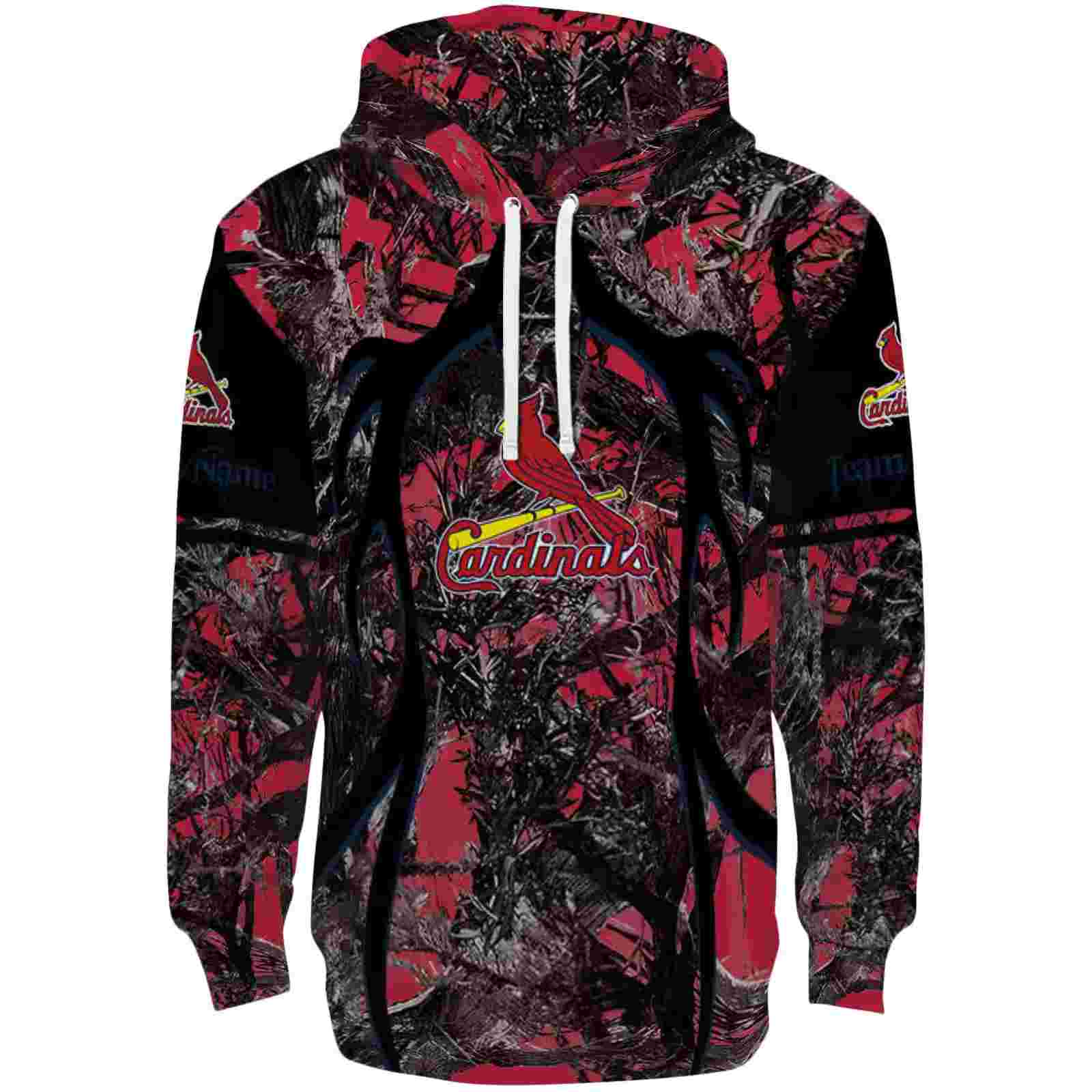 Personalized St. Louis Cardinals Hunting Theme Red Black Hoodie