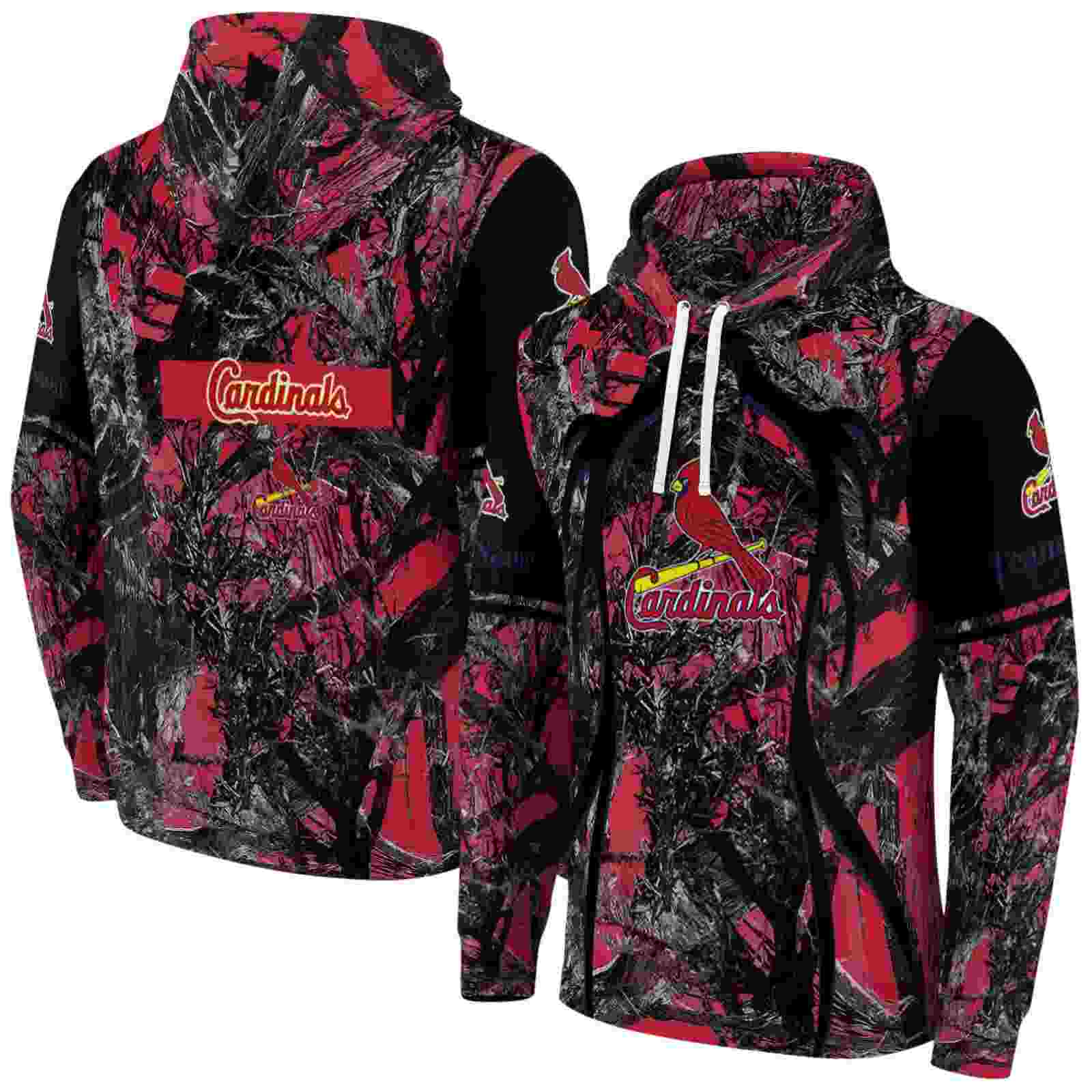 personalized st louis cardinals hunting theme red black hoodie fashion forward