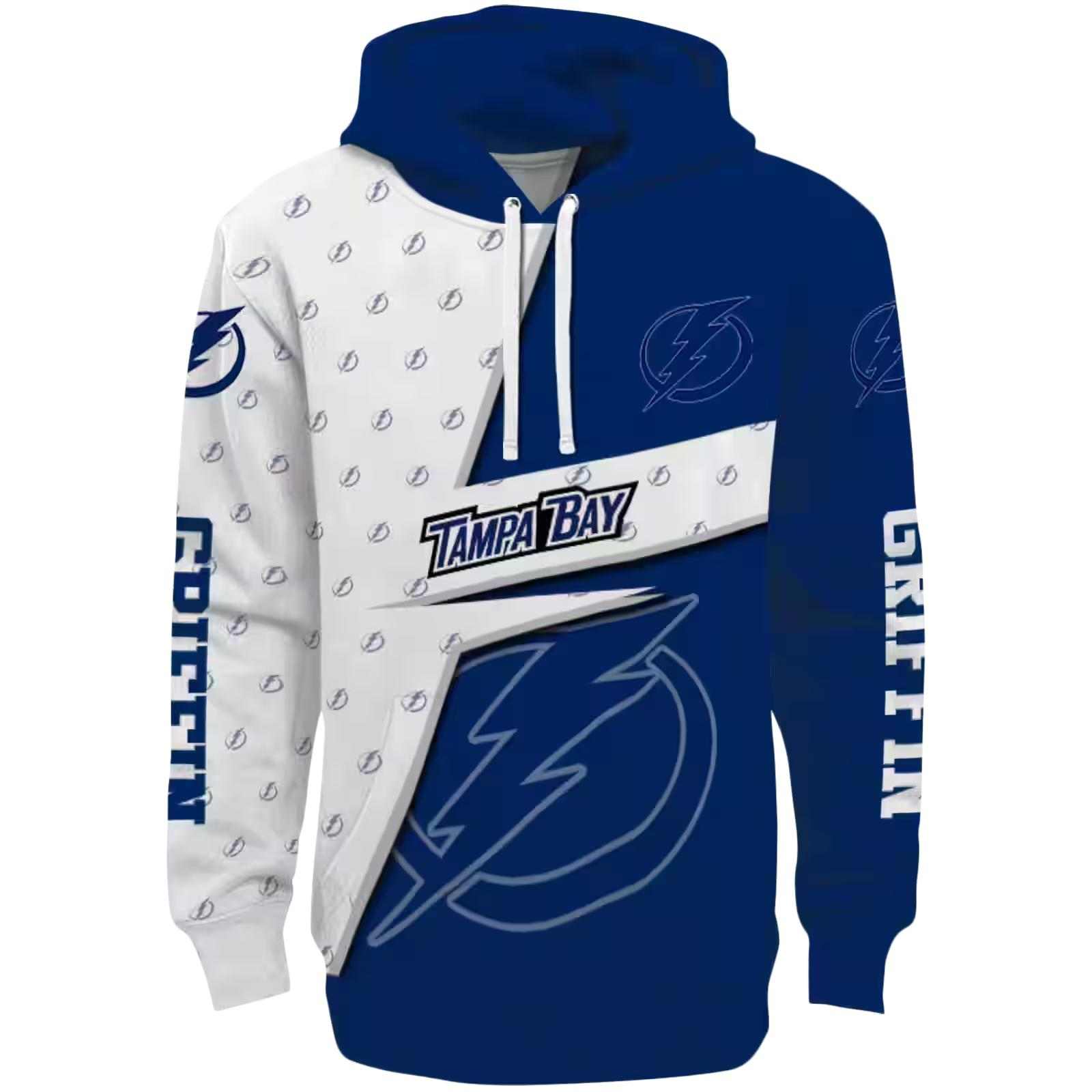 Personalized Tampa Bay Lightning Abstract Shape Blue Hoodie