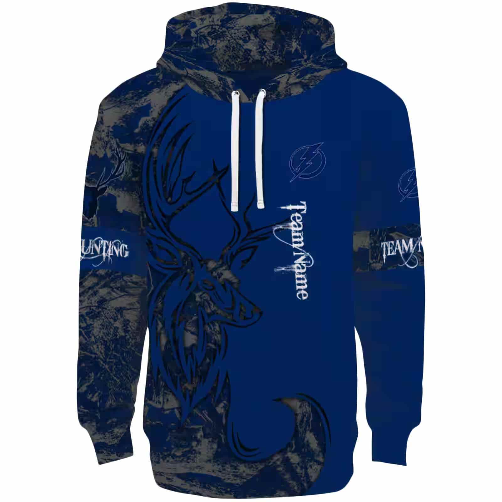 Personalized Tampa Bay Lightning Deer Silhouette Blue Hoodie