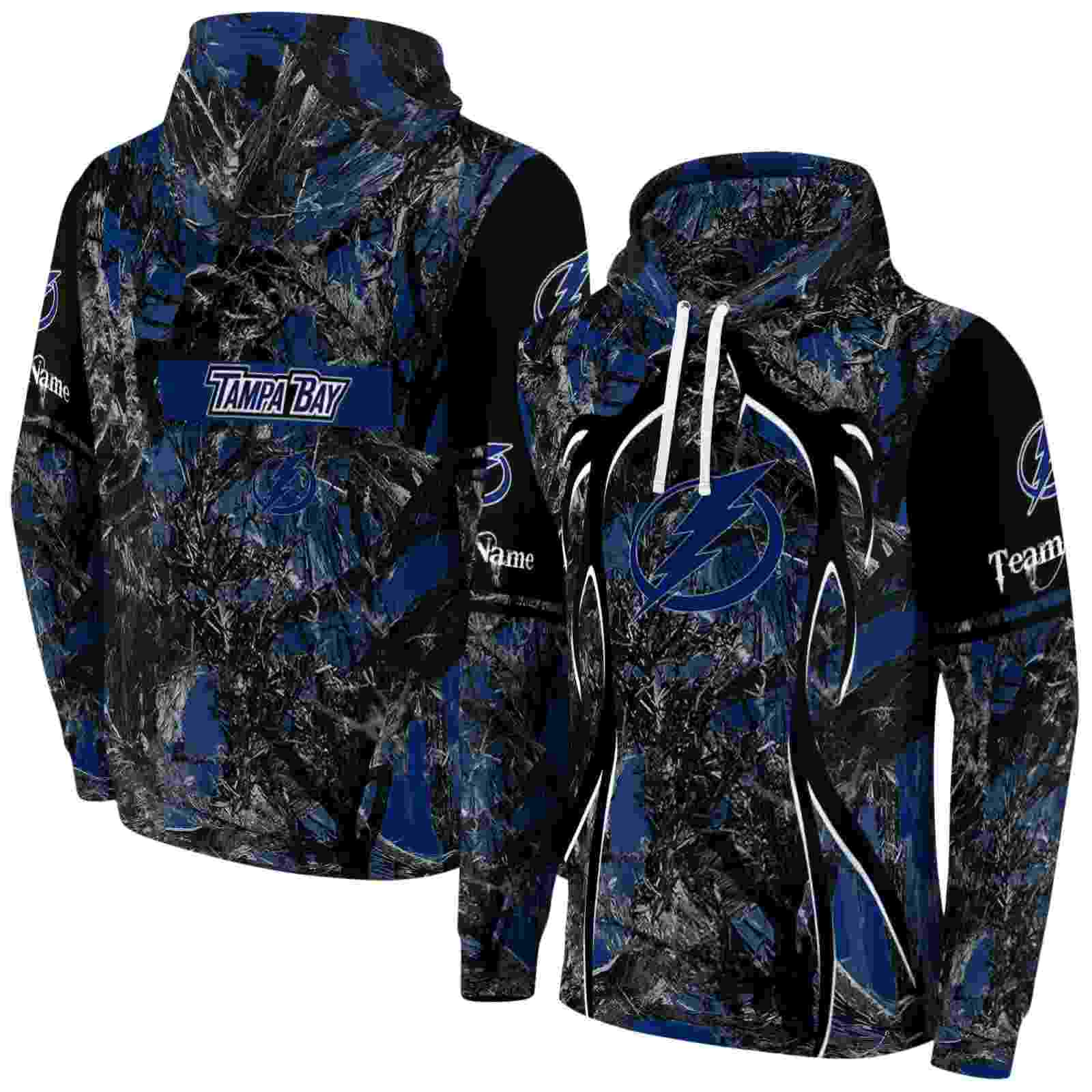 personalized tampa bay lightning hunting theme blue black hoodie fashion forward