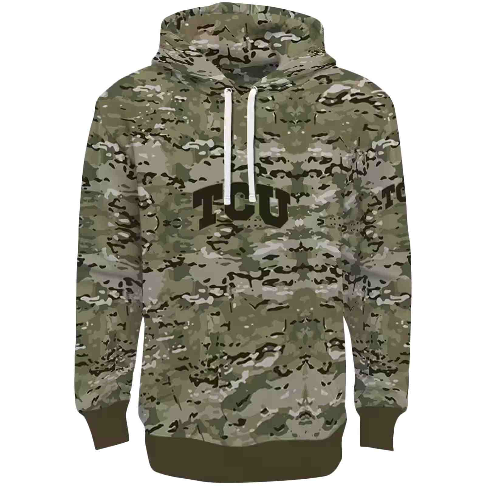 Personalized TCU Horned Frogs Military Style Hoodie