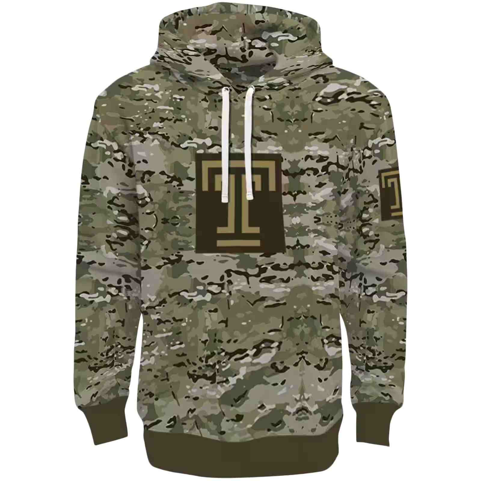 Personalized Temple Owls Military Style Hoodie