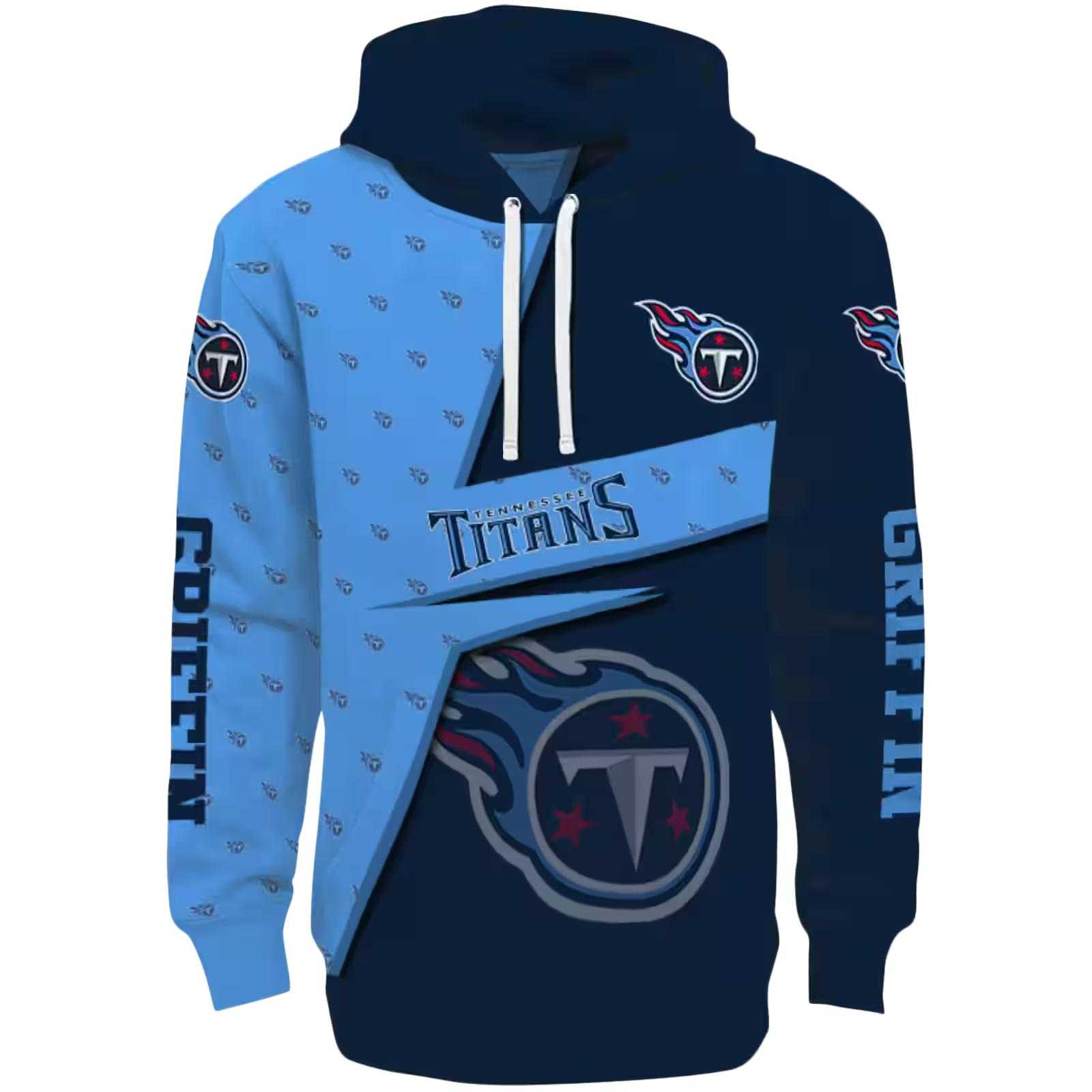 Personalized Tennessee Titans Abstract Shape Navy Hoodie